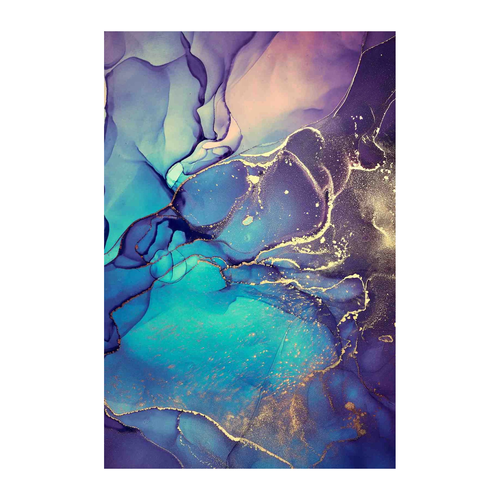 Oceanic Flow Gold Swirls Wall Art