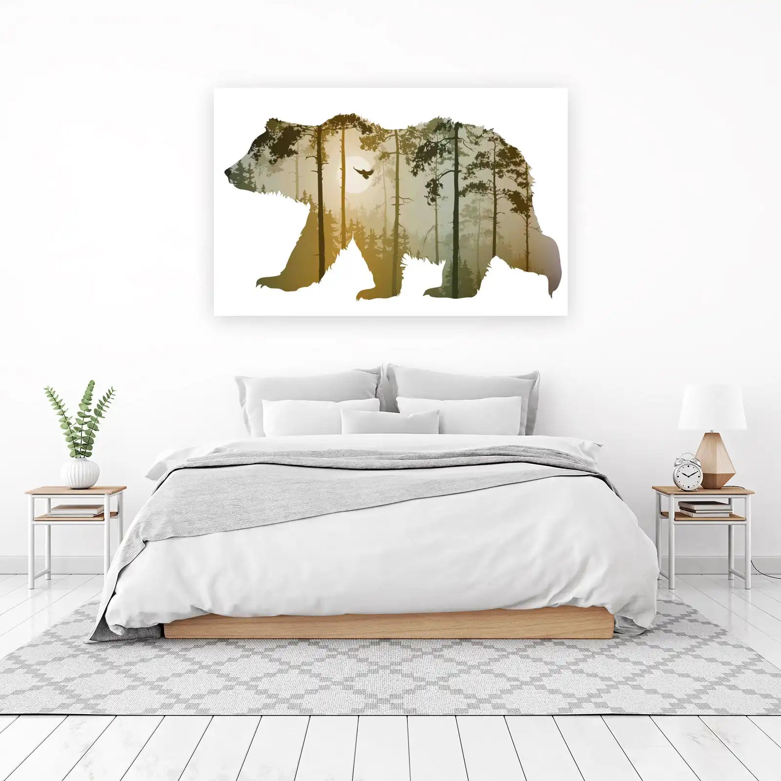 Majestic Bear Forest Scene Wall Art