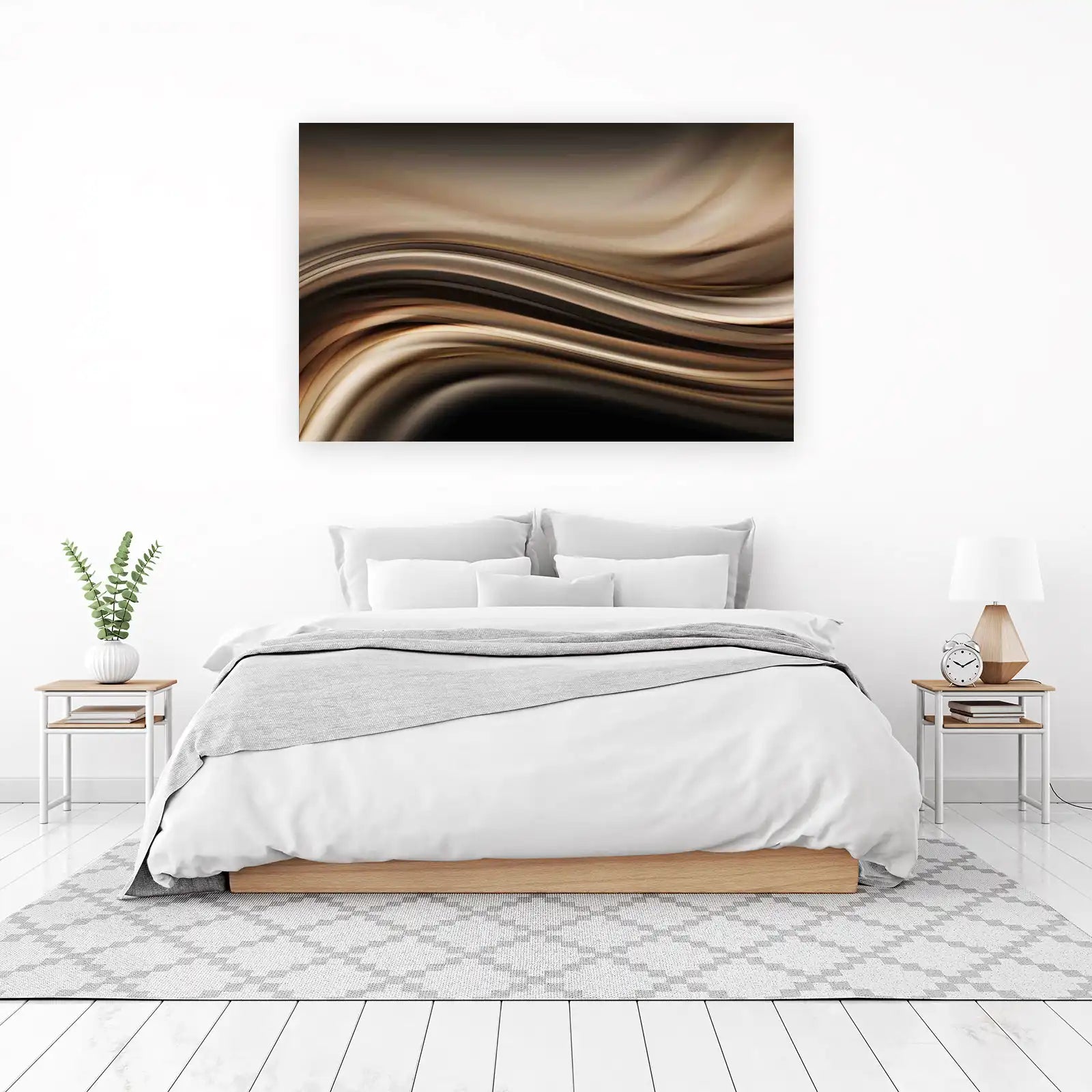 Elegant Bronze Swirl Abstract Wall Art