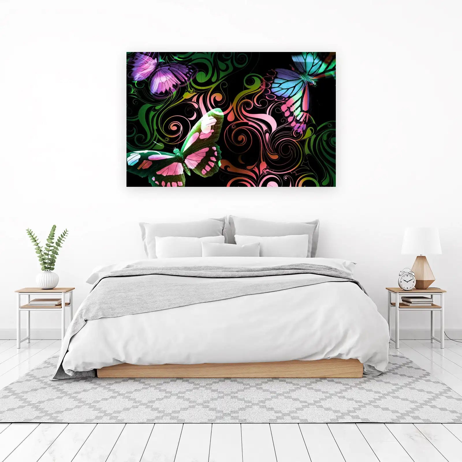 Vibrant Butterfly Swirls Art Wall Art