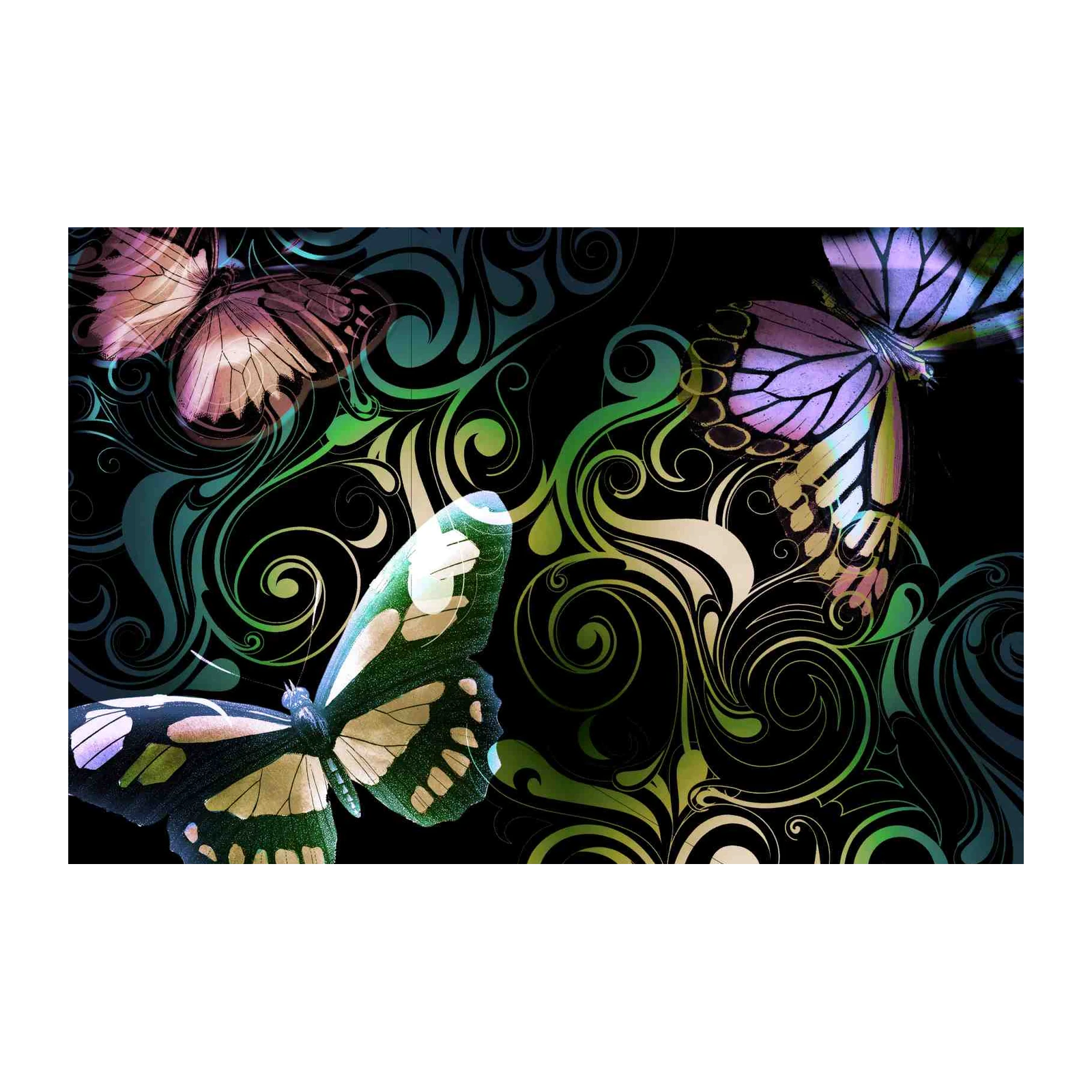 Abstract Butterfly Swirl Wall Art