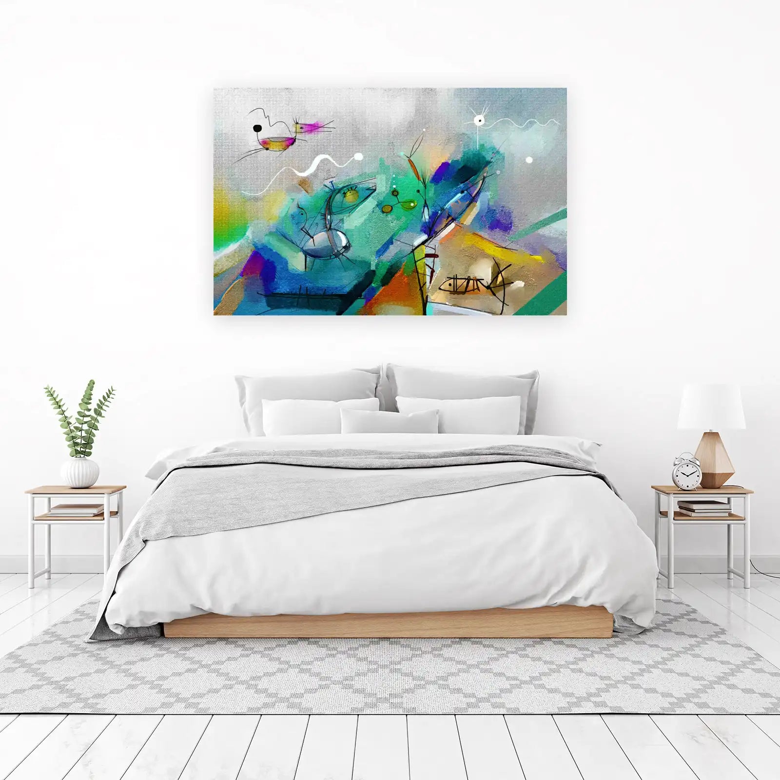 Abstract Whimsical Creatures Wall Art