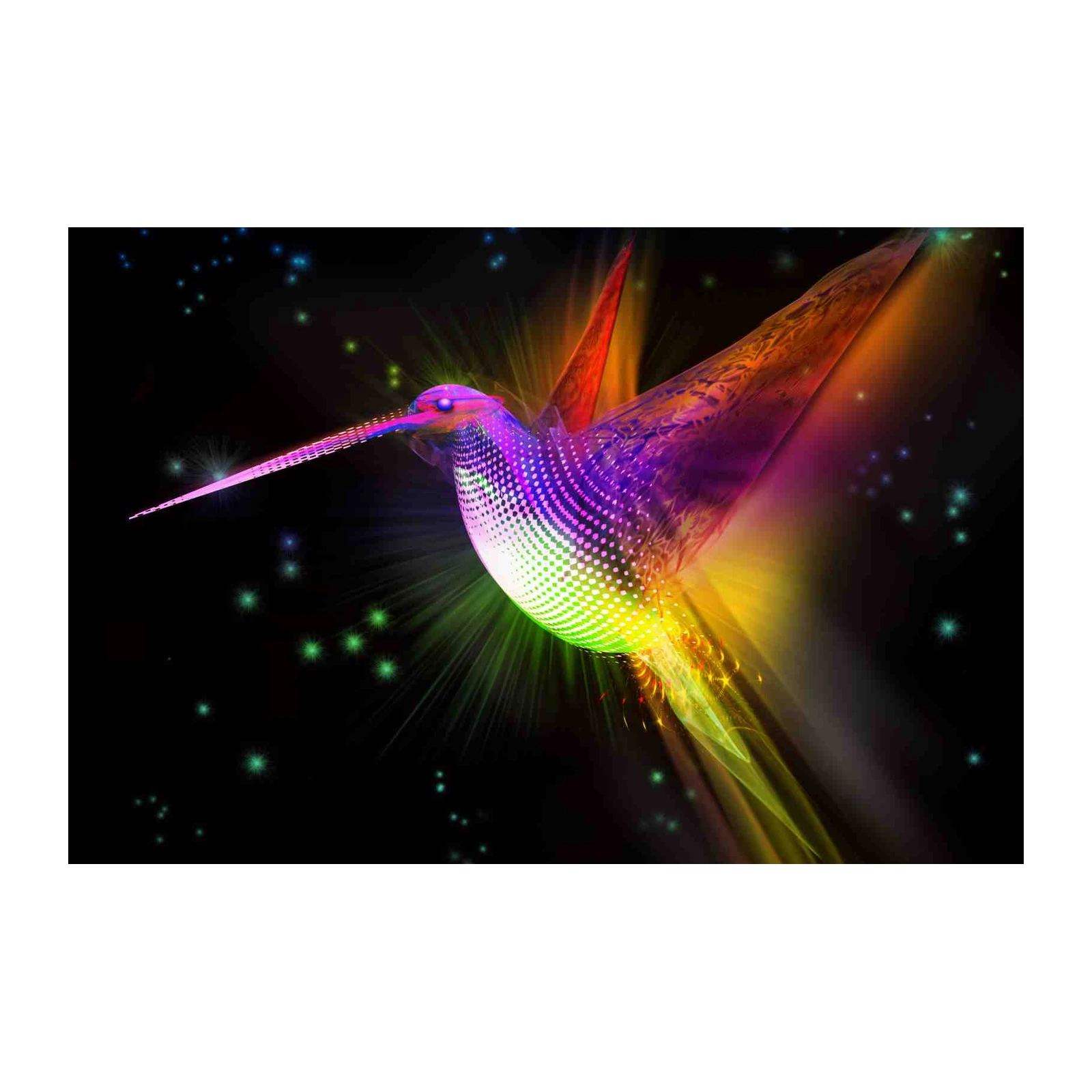 Vibrant Hummingbird Nebula Wall Art