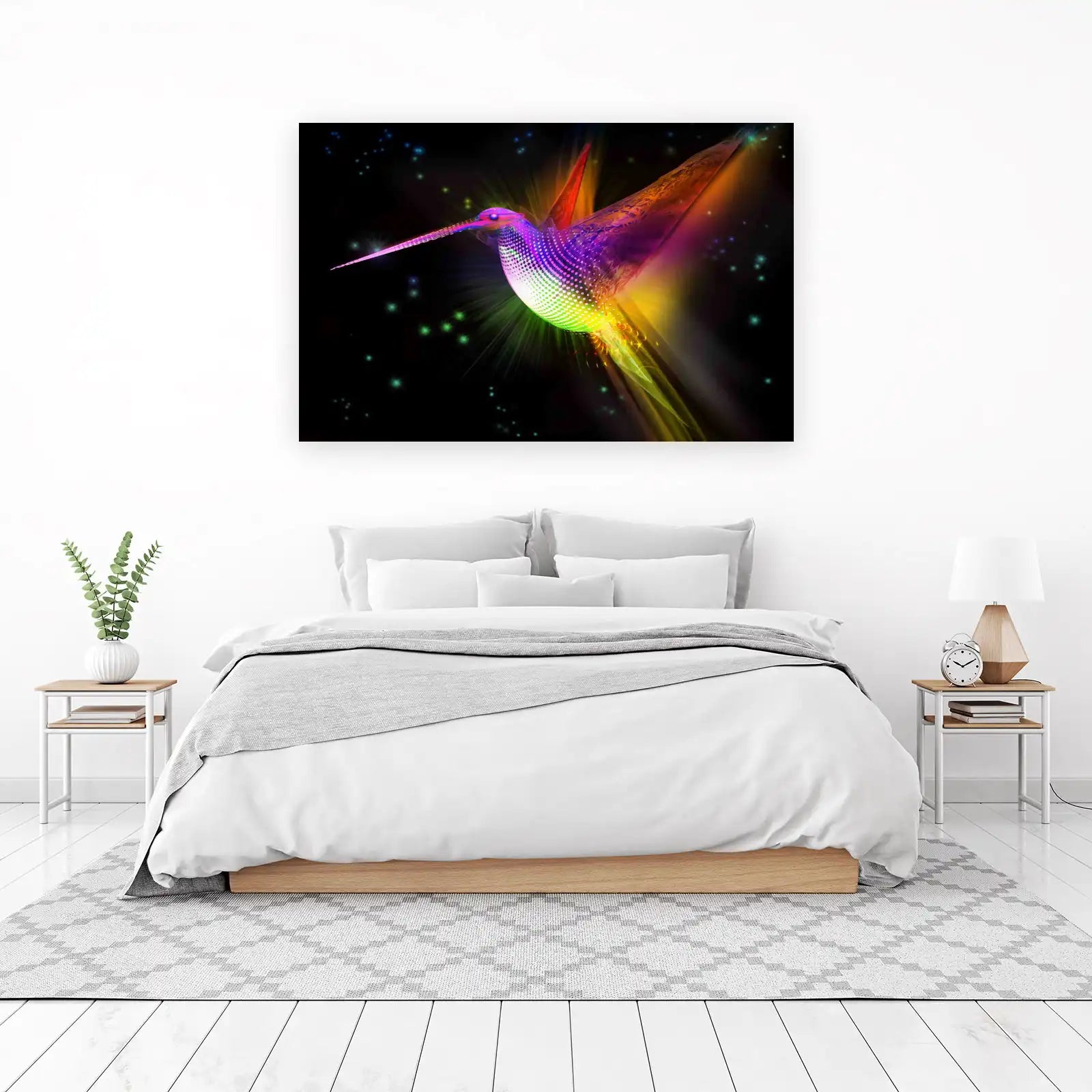 Vibrant Hummingbird Nebula Wall Art