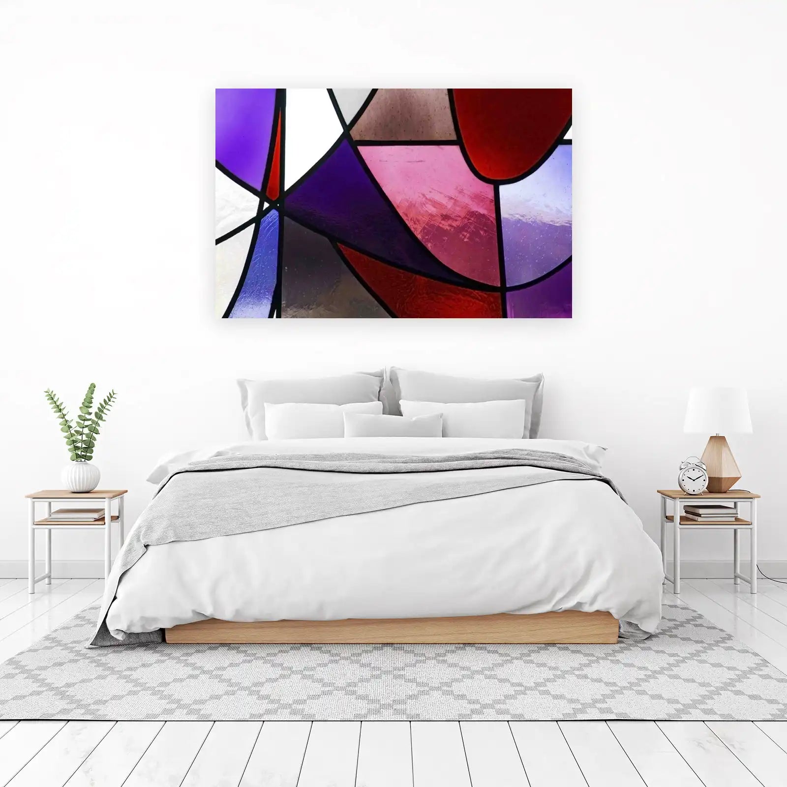 Vibrant Geometric Stained Glass Wall Art