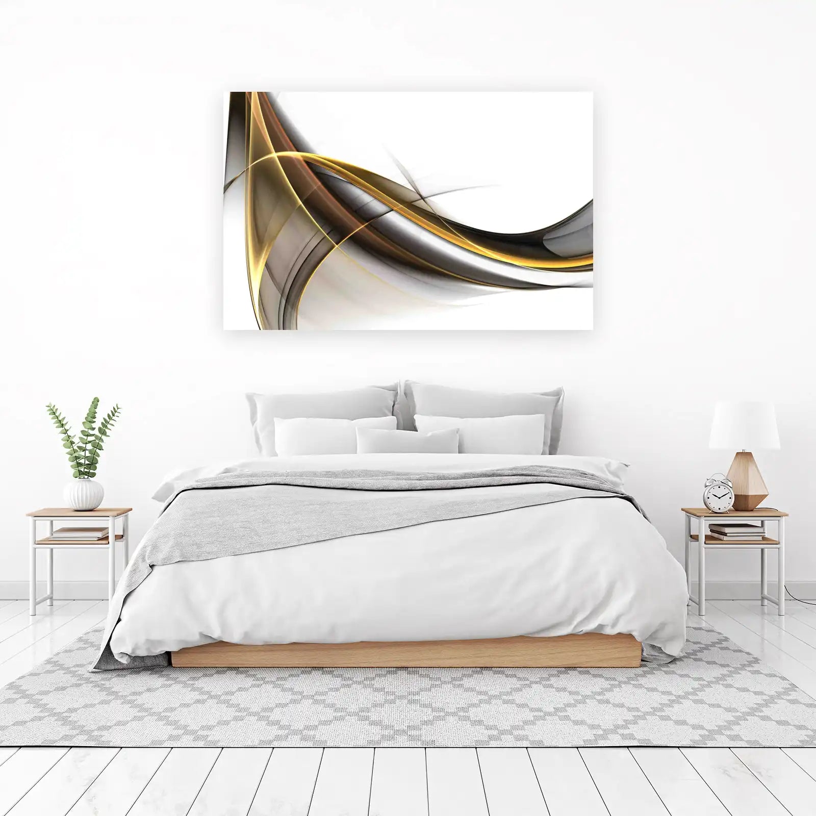 Gold Flow Abstract Modern Art Wall Art