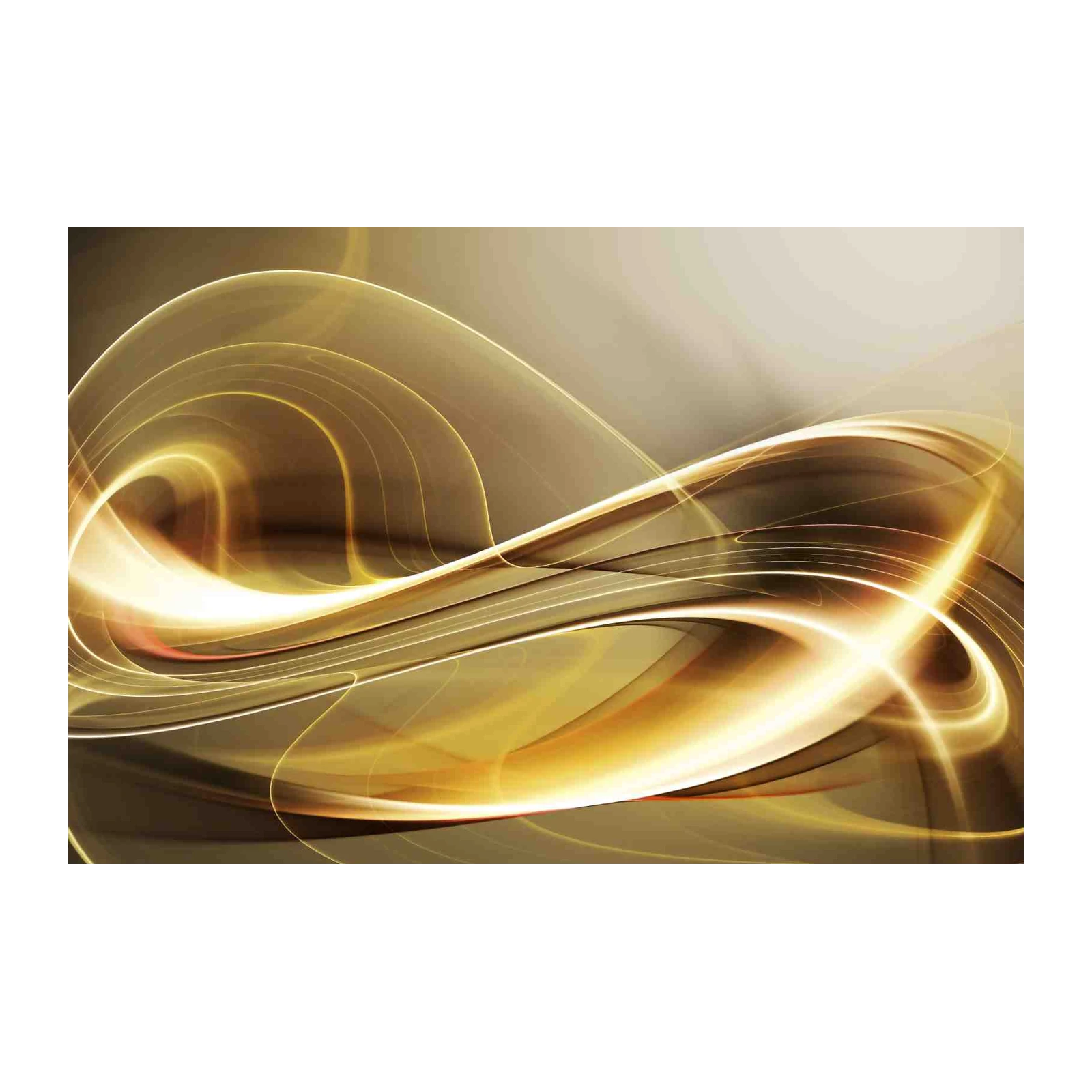 Golden Flow Abstract Waves Wall Art