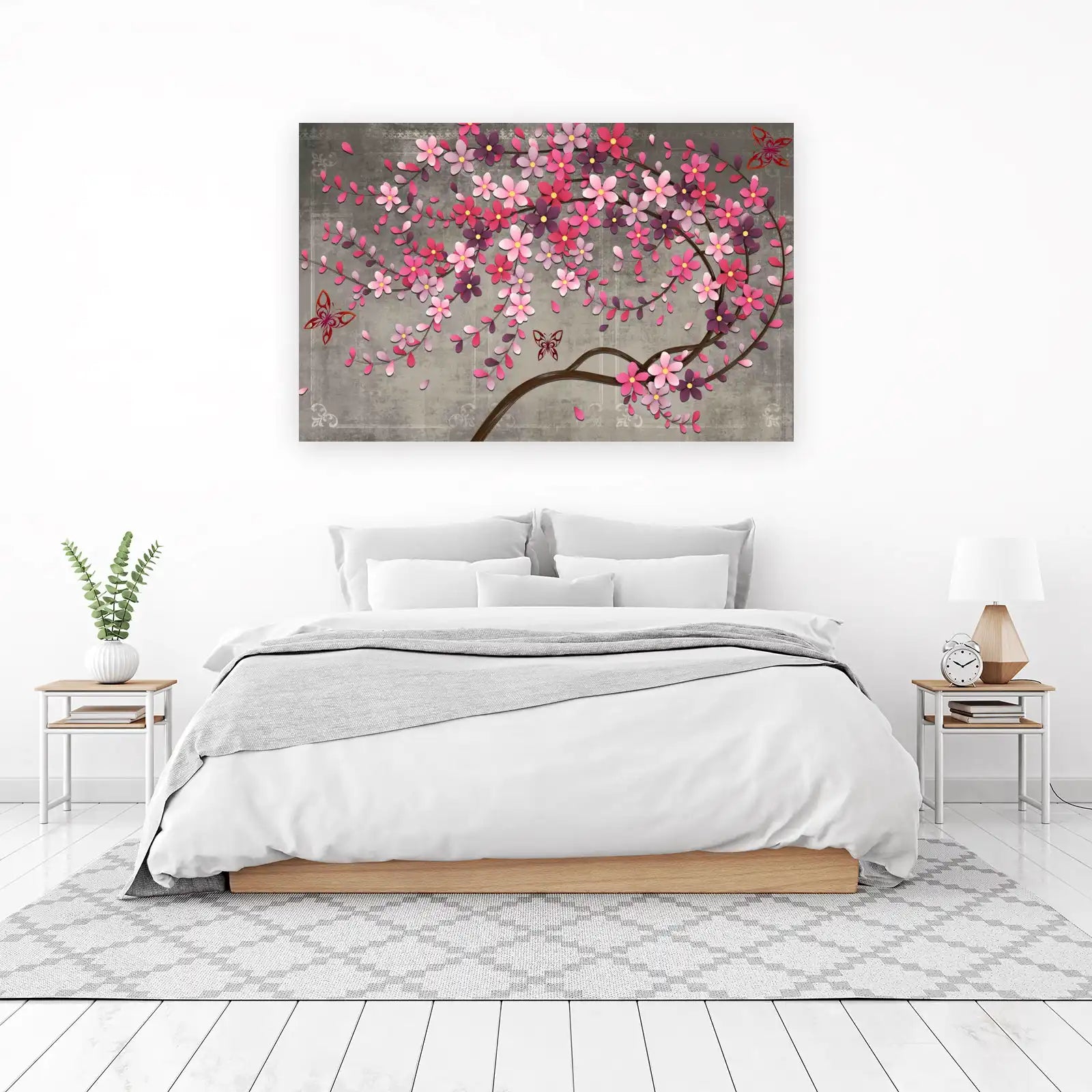 Pink Blossom Butterfly Serenity Wall Art