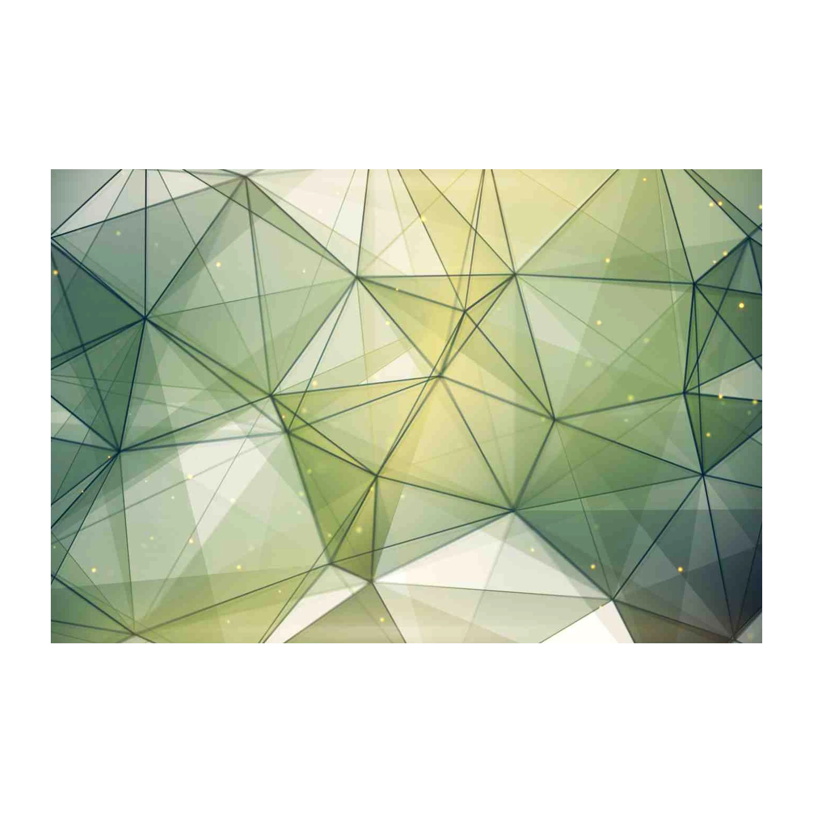 Geometric Glow Abstract Green & Gold Wall Art