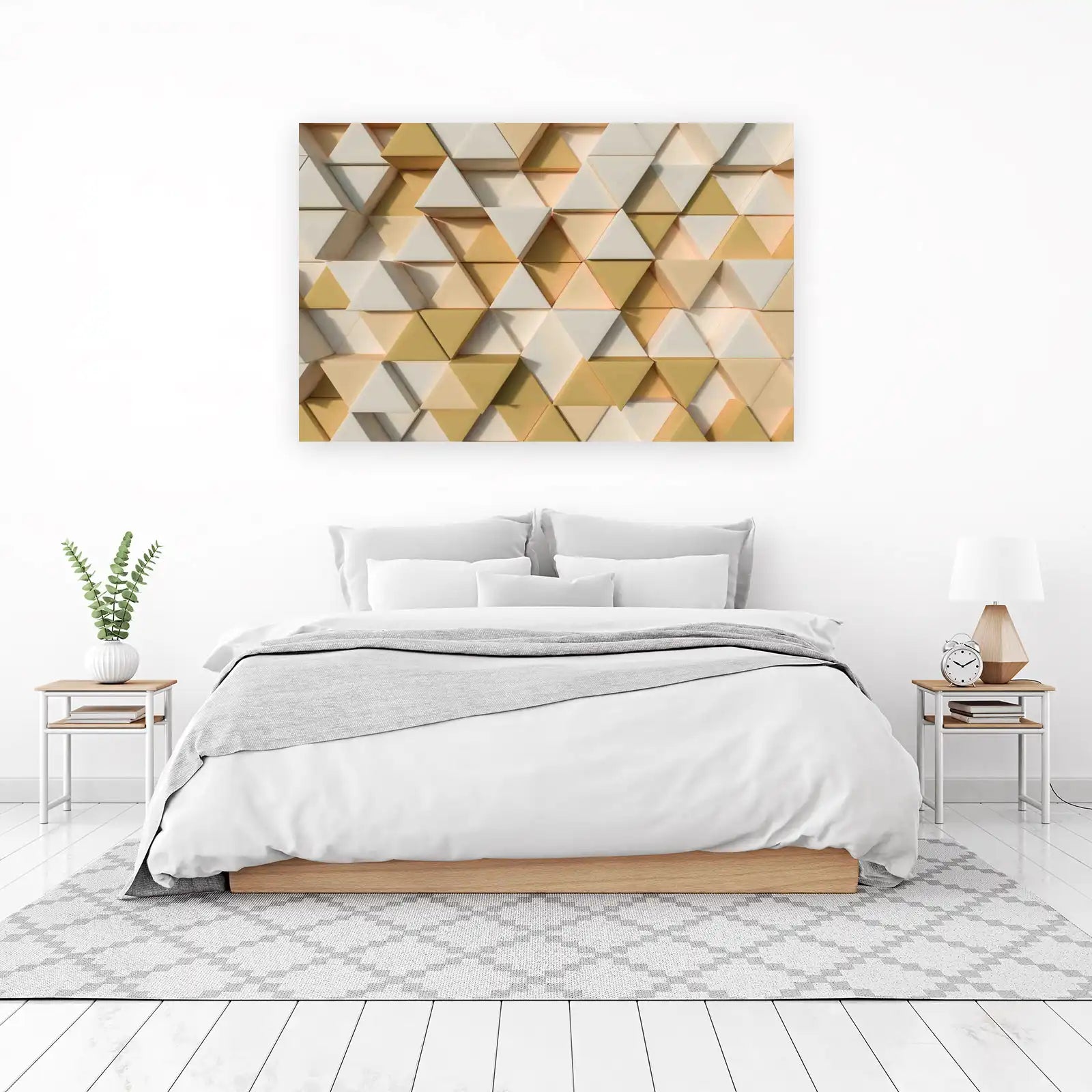 Geometric Gold & Cream Triangle Wall Art Wall Art