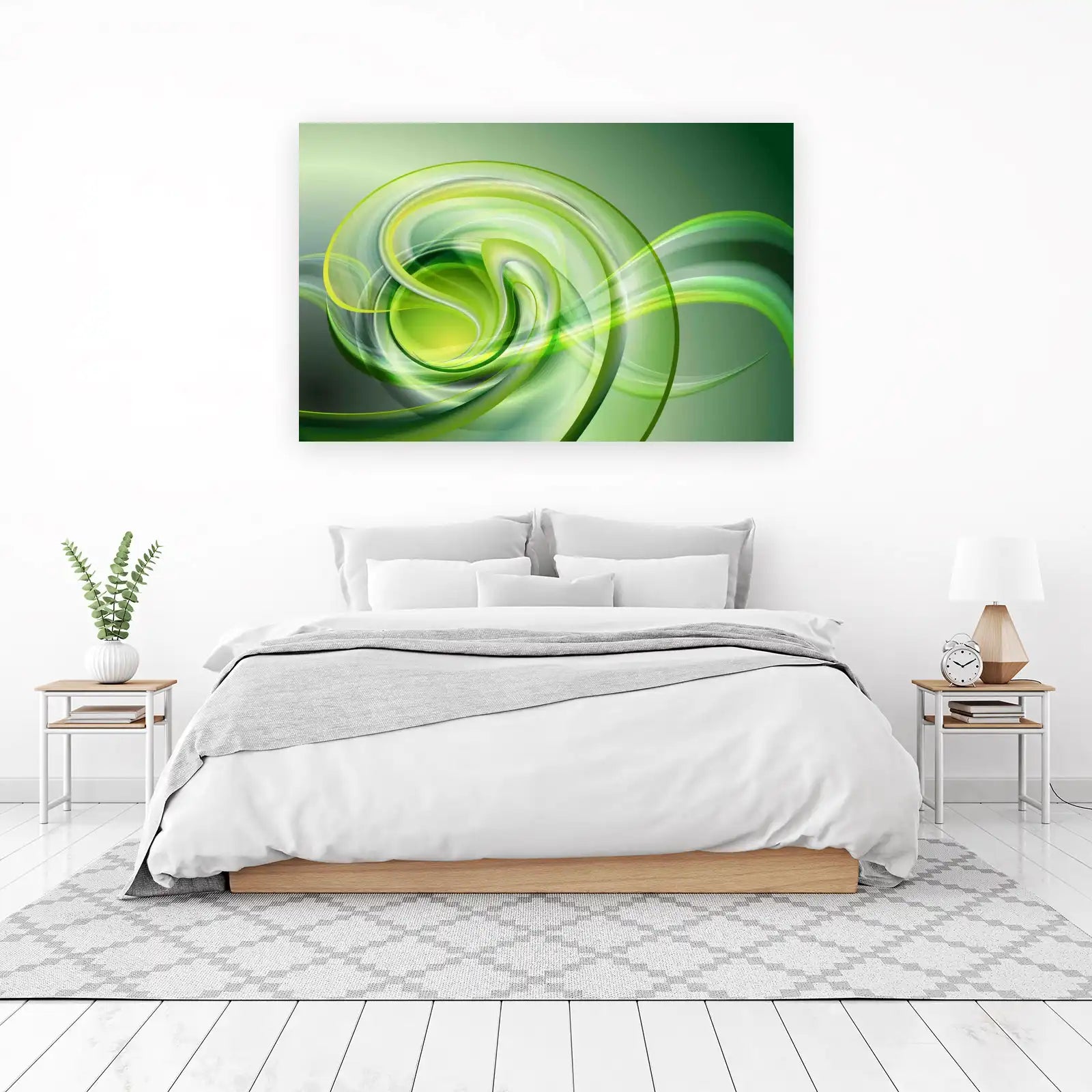 Abstract Swirls Green Energy Wall Art