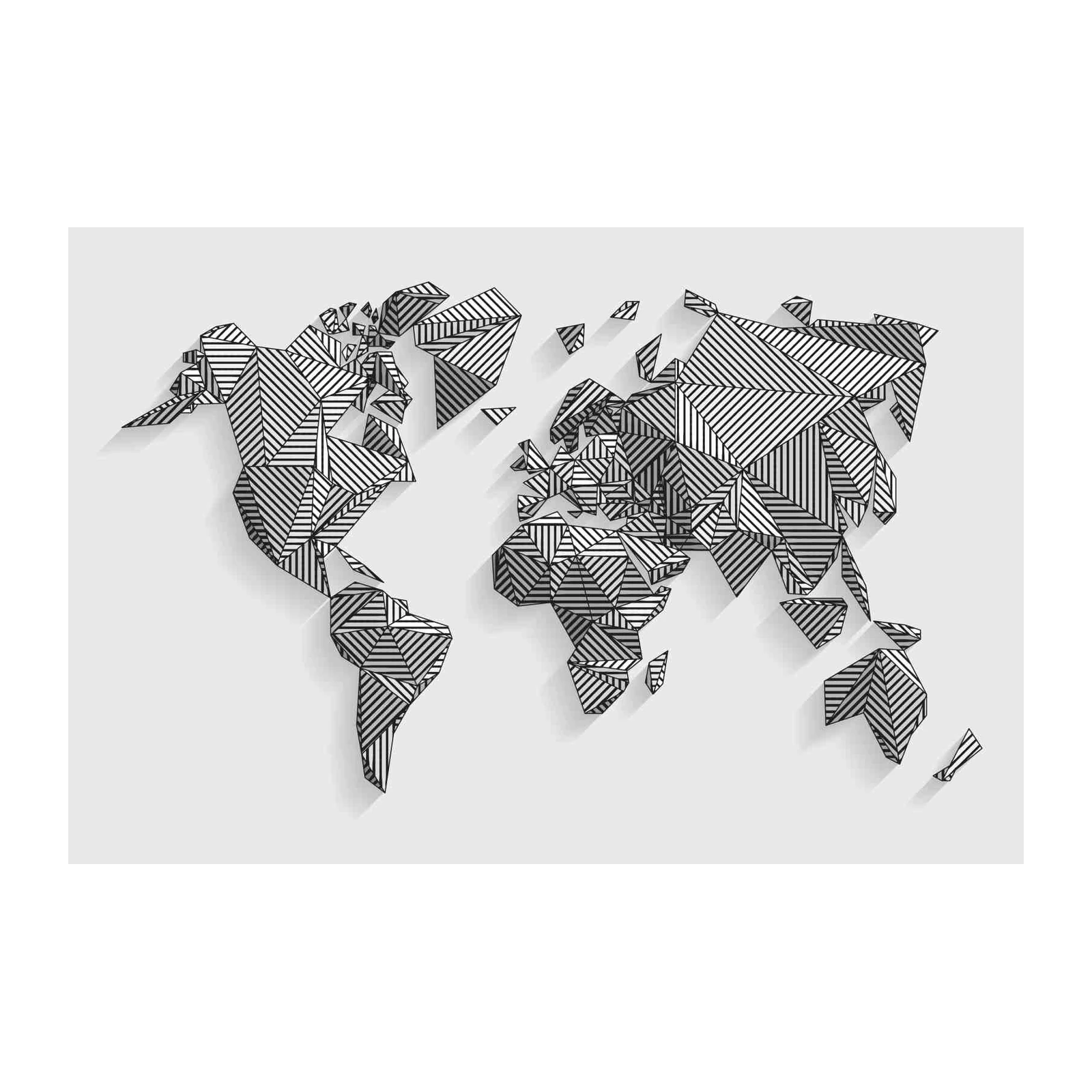 Geometric World Map Art Wall Art