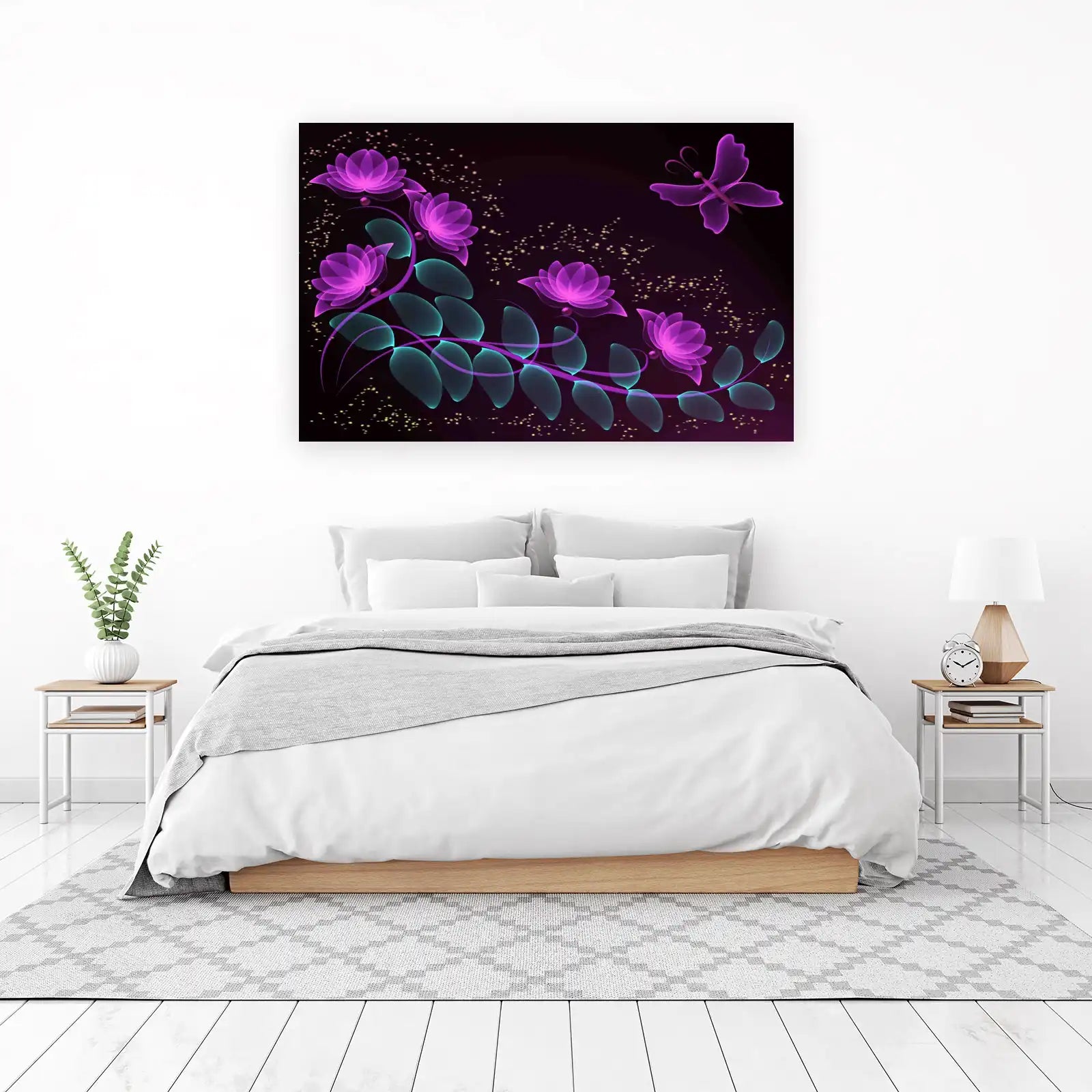 Enchanting Lotus & Butterfly Wall Art