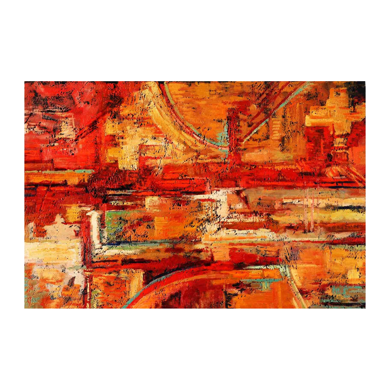 Vibrant Abstract Cityscape Wall Art