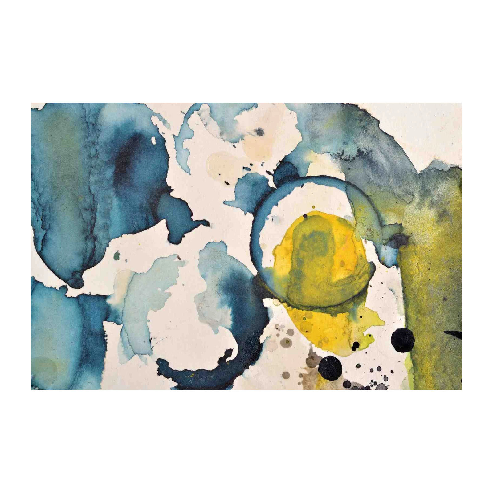 Abstract Watercolor Ocean & Sun Wall Art