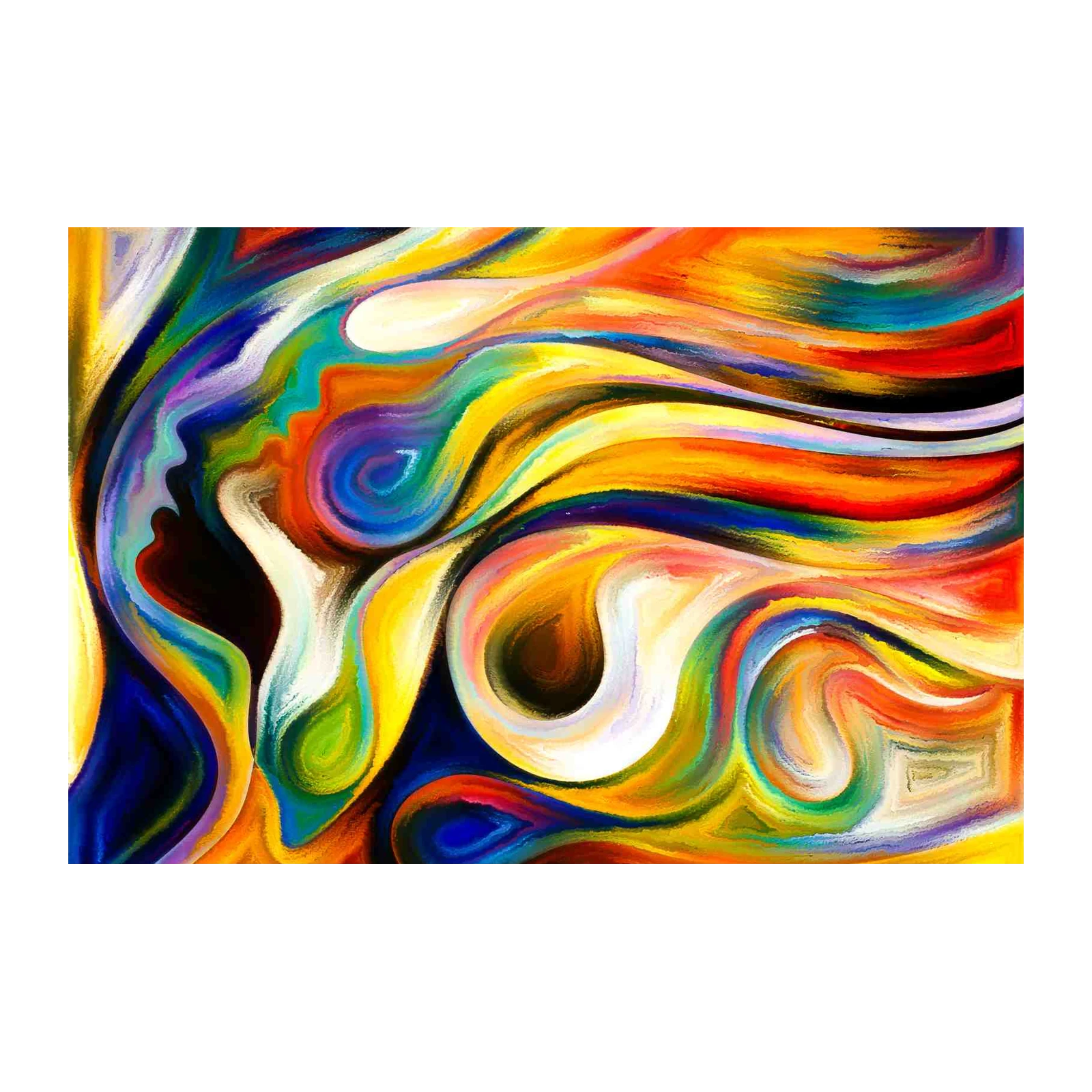 Vibrant Flow Abstract Faces Wall Art