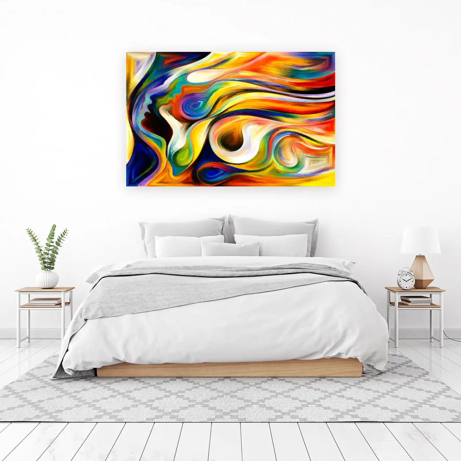 Vibrant Flow Abstract Faces Wall Art