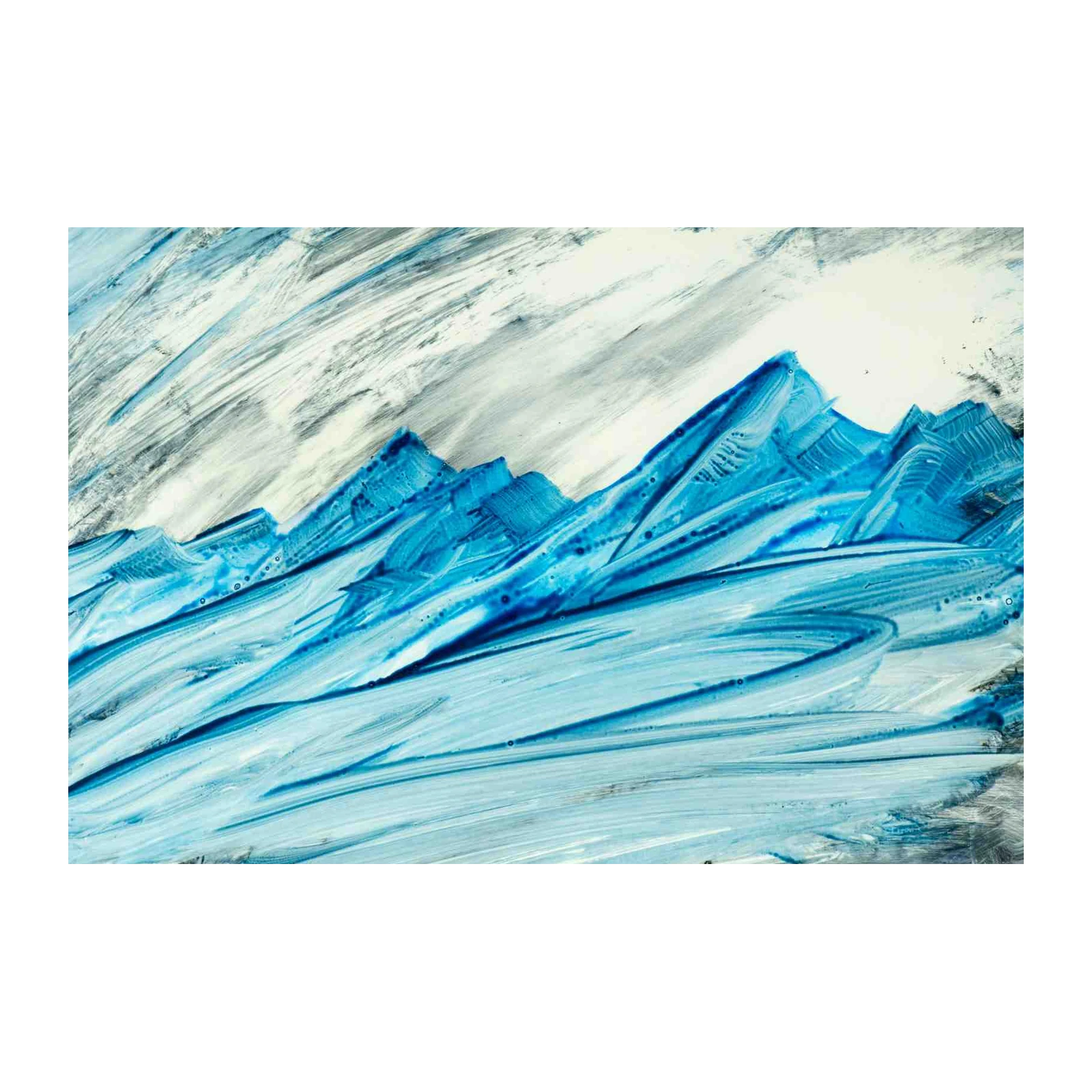 Abstract Blue Mountainscape Wall Art
