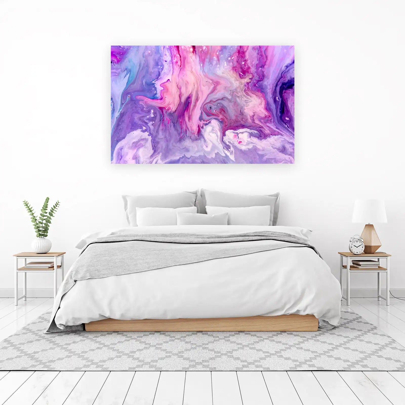 Dreamy Lilac & Pink Swirl Abstract Wall Art