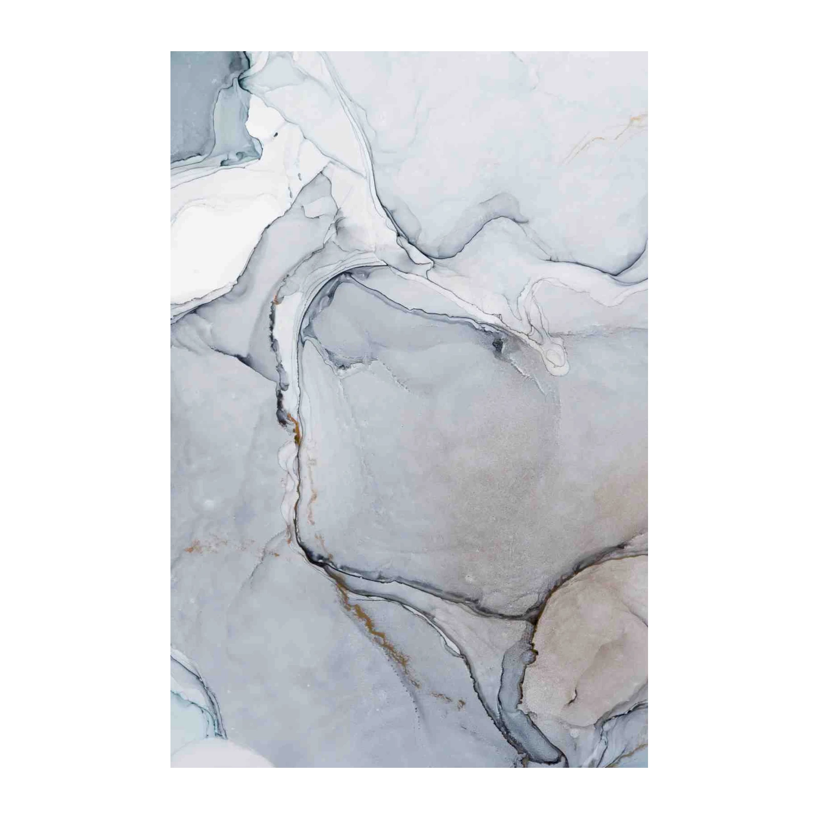 Abstract Grey & Gold Flow Wall Art