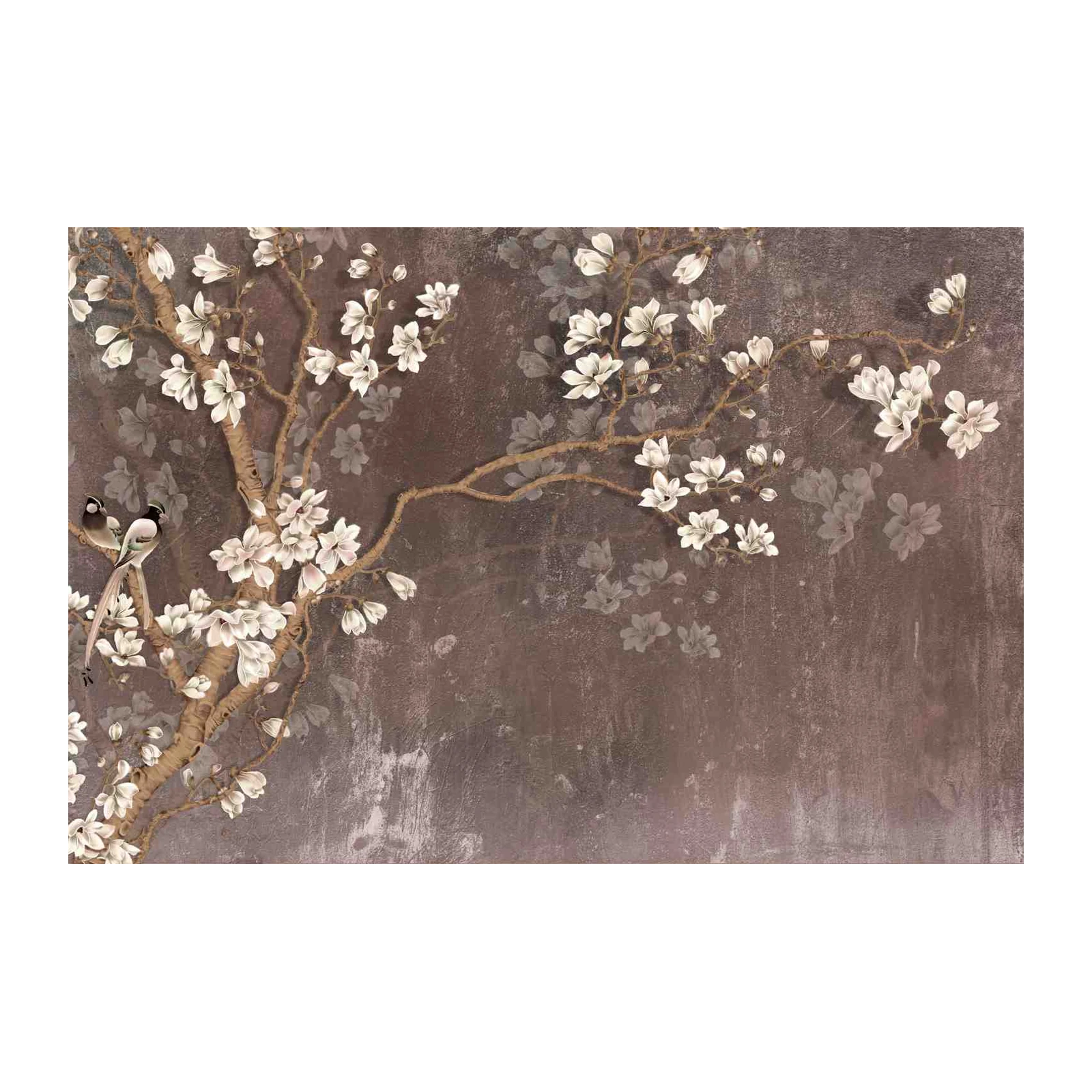 Elegant Bird & Magnolia Tree Wall Art