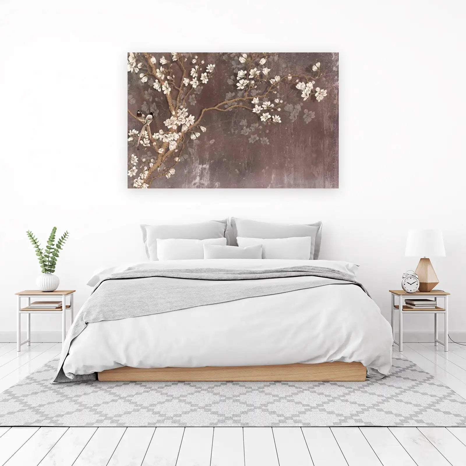 Elegant Bird & Magnolia Tree Wall Art