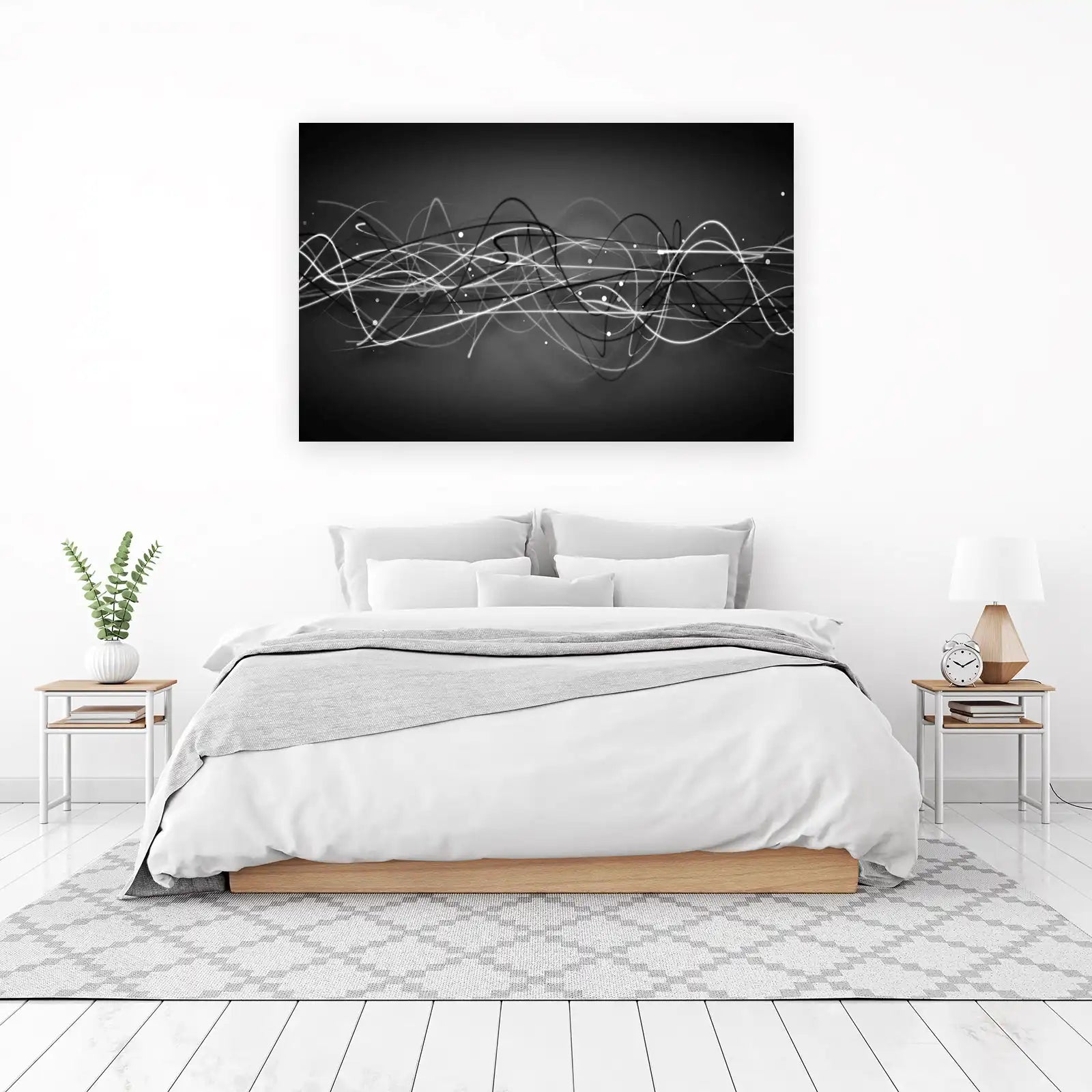 Abstract Light Streaks Modern Wall Art
