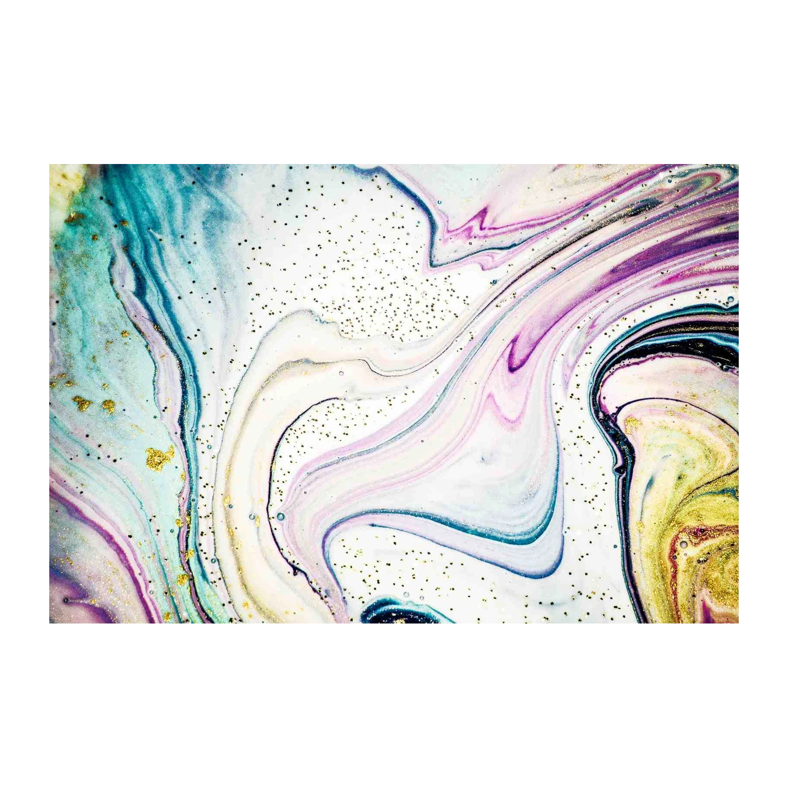 Ethereal Marble Swirl Gold Dust Wall Art