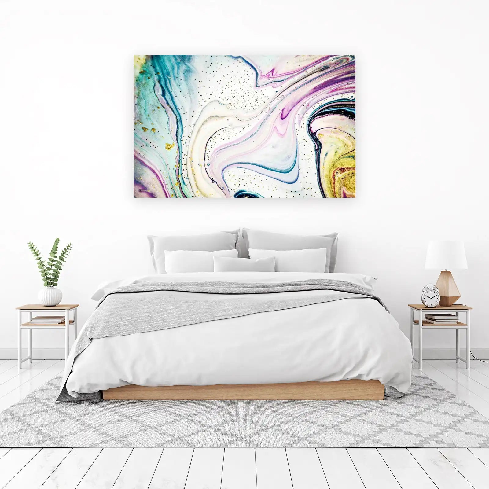 Ethereal Marble Swirl Gold Dust Wall Art