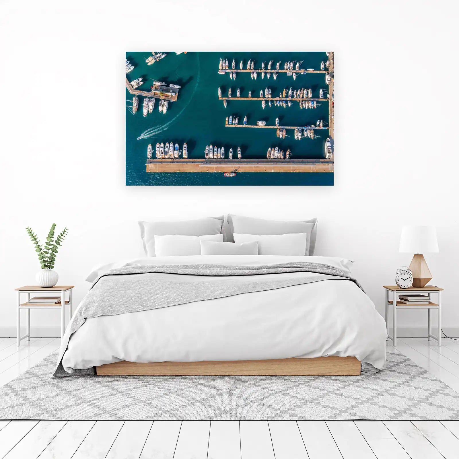 Aerial Yacht Marina Wall Art - Coastal Living