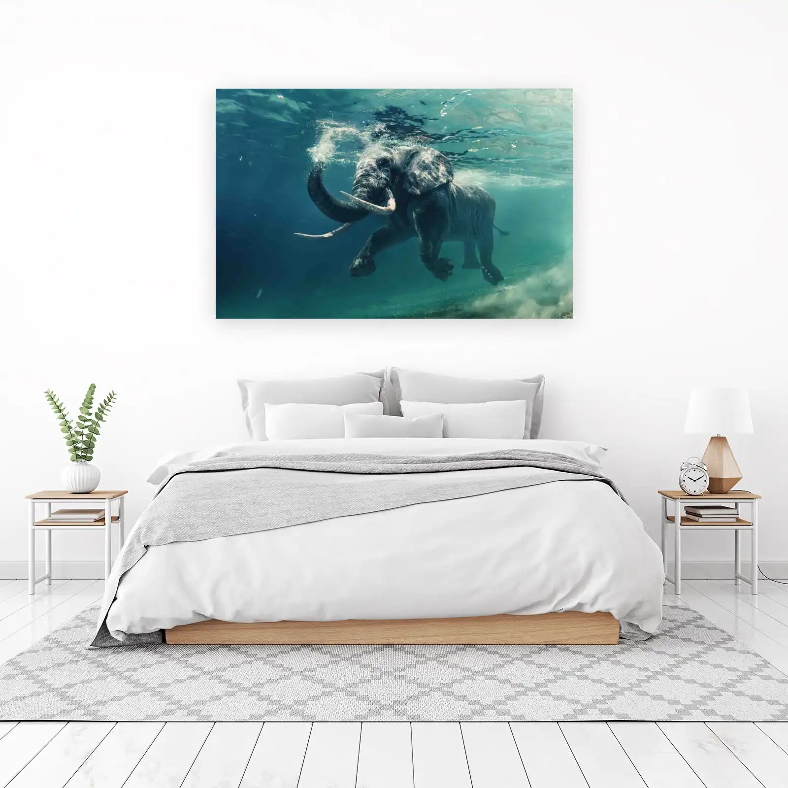 Majestic Elephant Underwater Adventure Wall Art