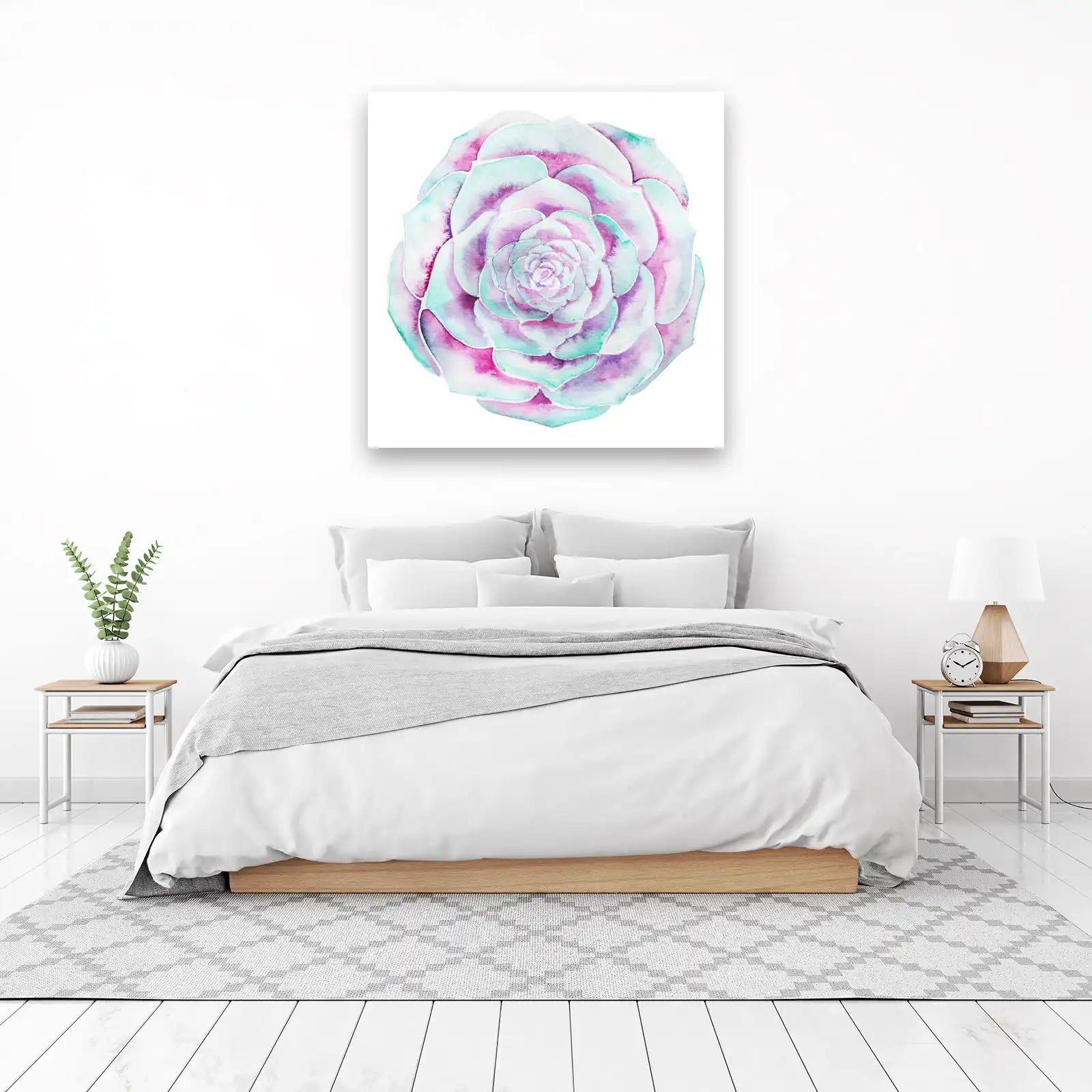 Pastel Succulent Watercolor Wall Art