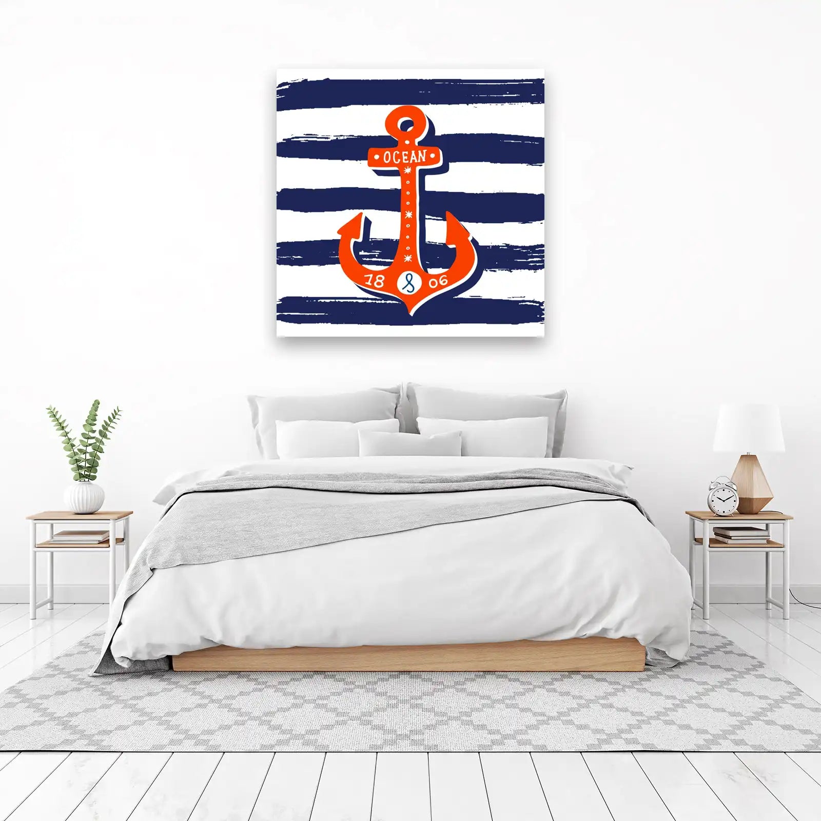 Nautical Anchor & Stripes Wall Art