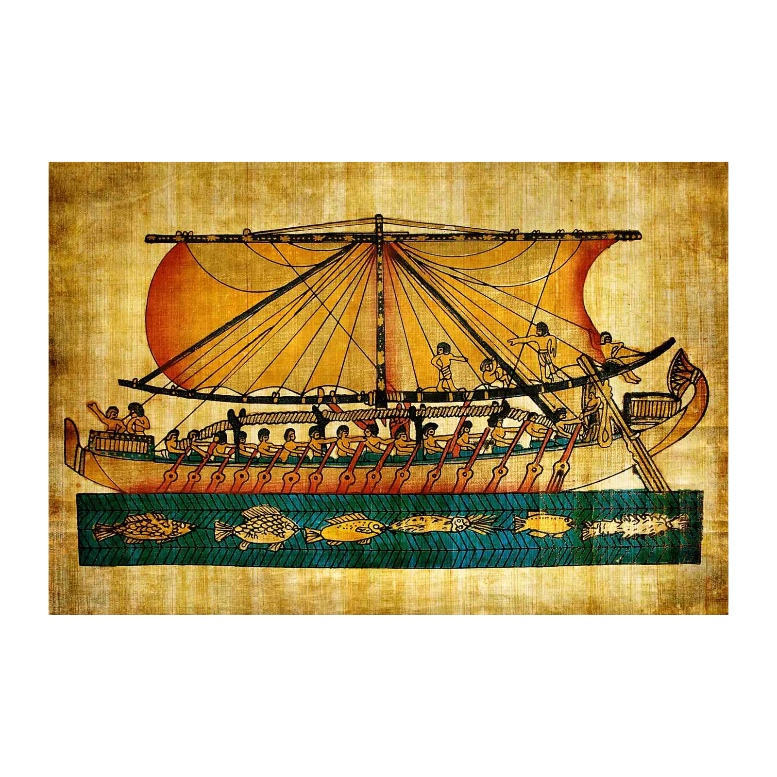 Ancient Egyptian Boat Papyrus Wall Art Wall Art
