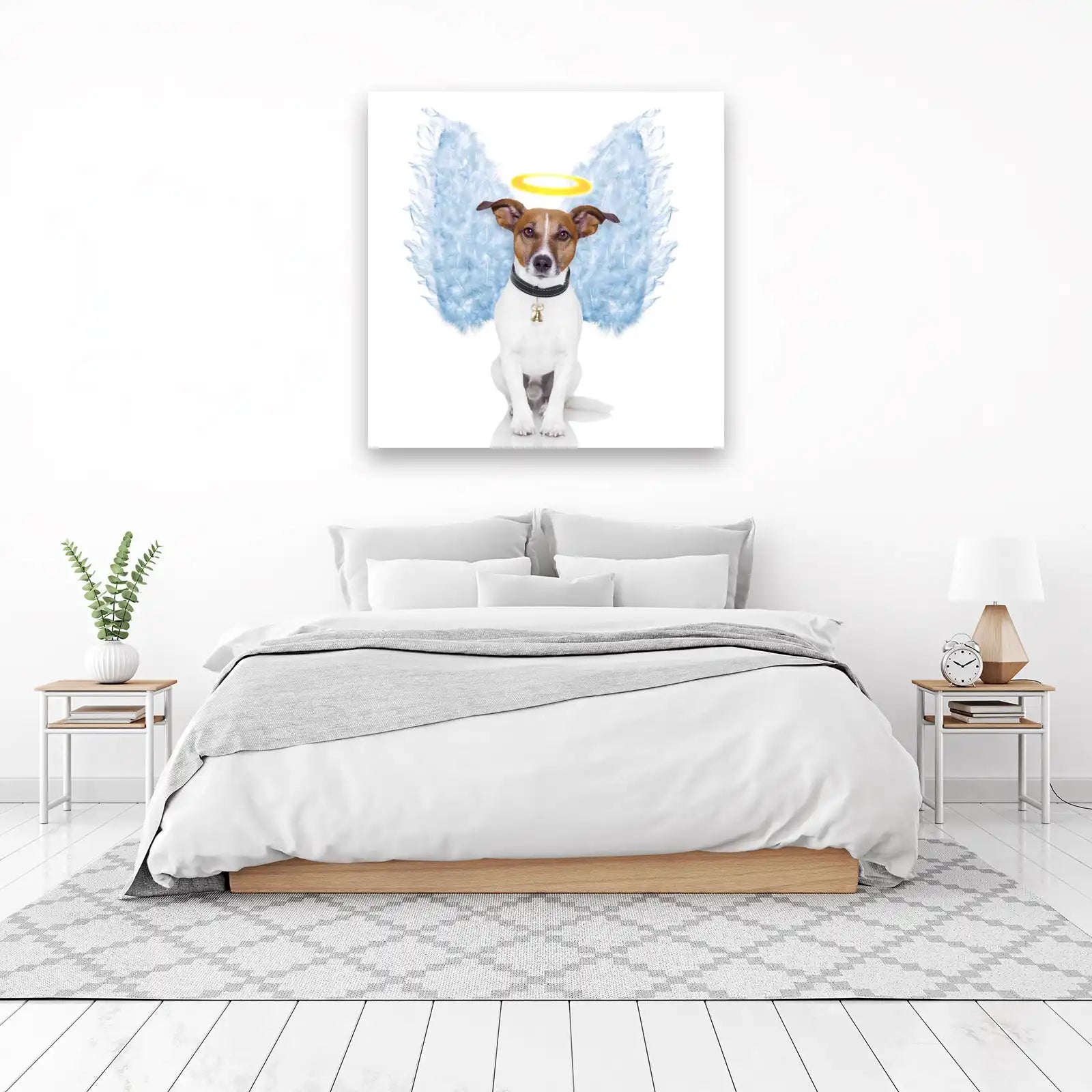 Cute Angel Dog Portrait Wall Art