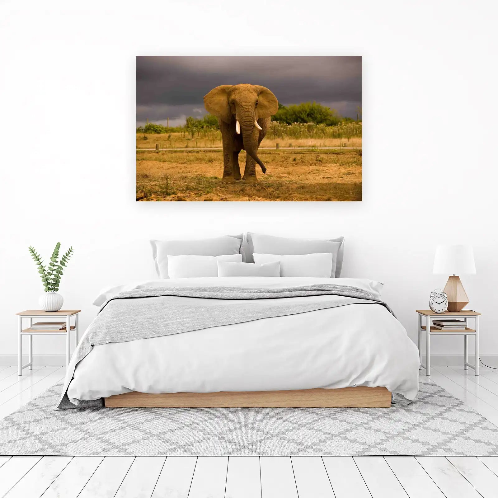 Majestic Elephant Safari Landscape Wall Art
