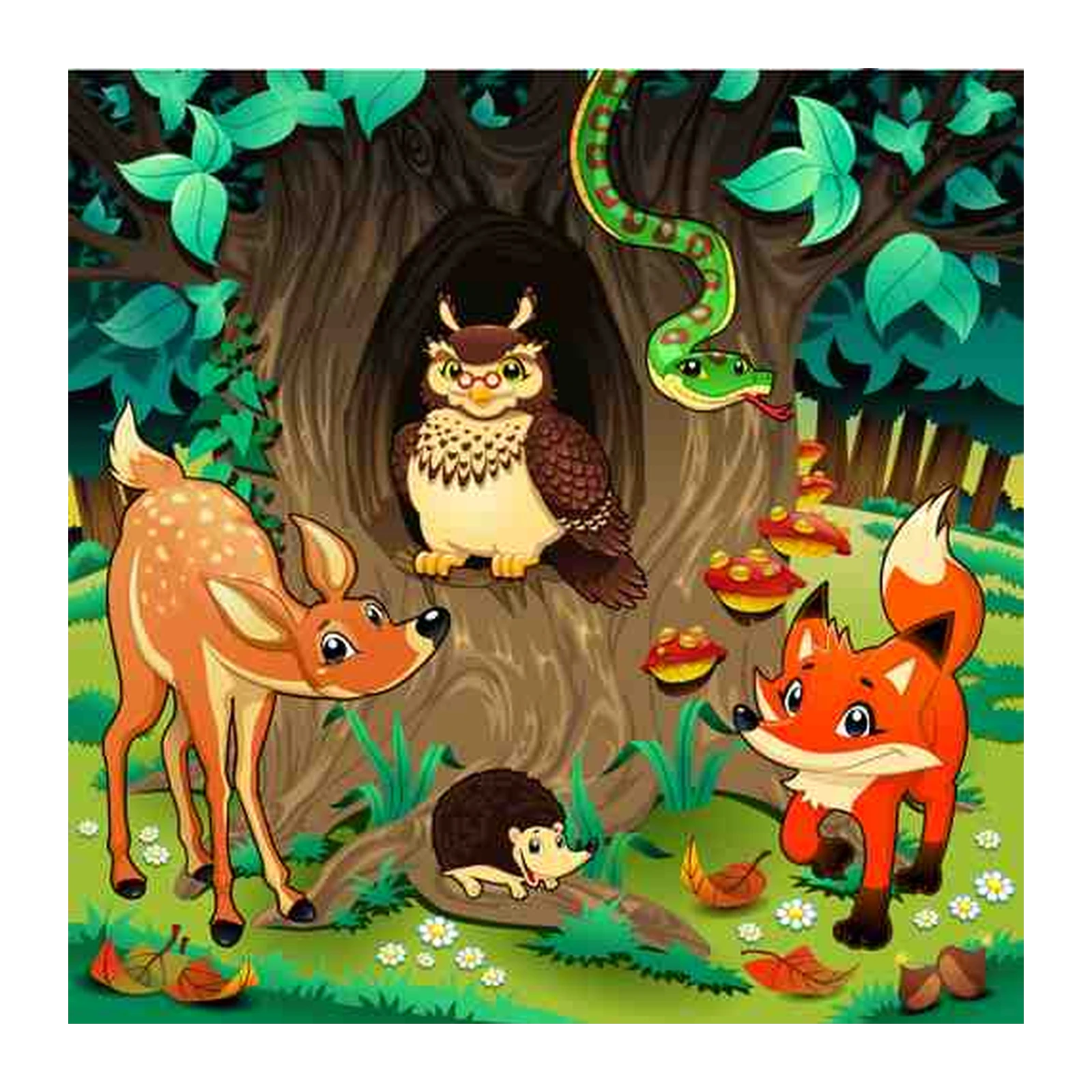 Enchanting Forest Friends Kids Wall Art