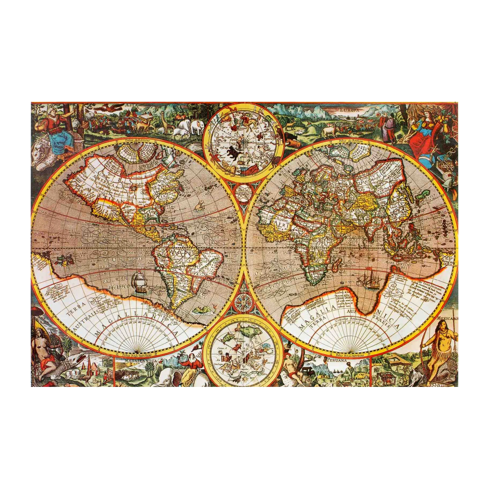 Vintage World Map Explorer Wall Art