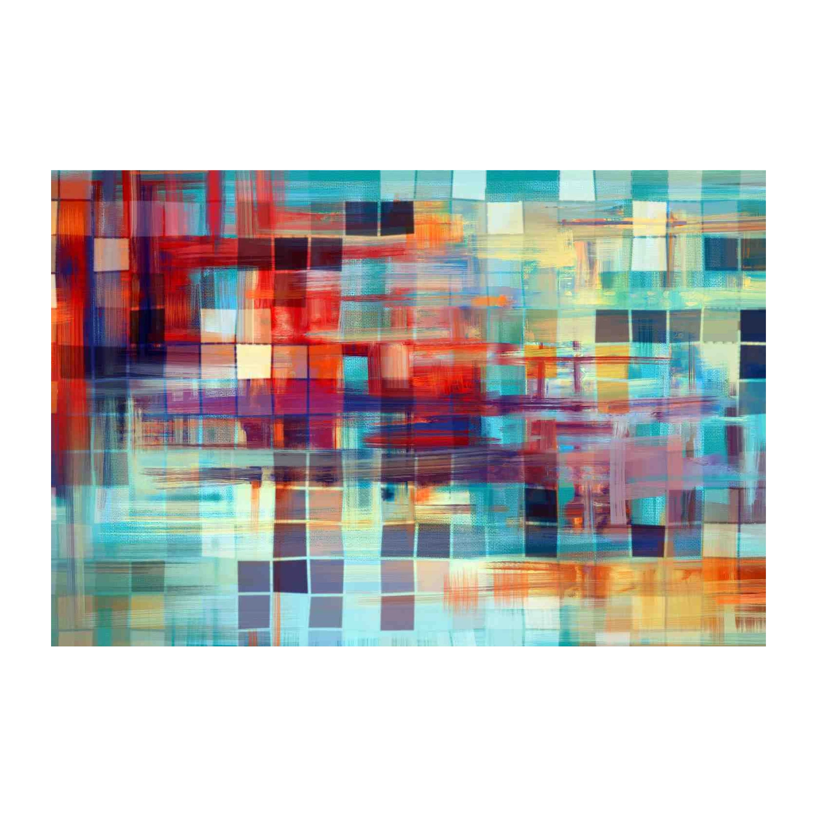 Vibrant Abstract Grid Wall Art