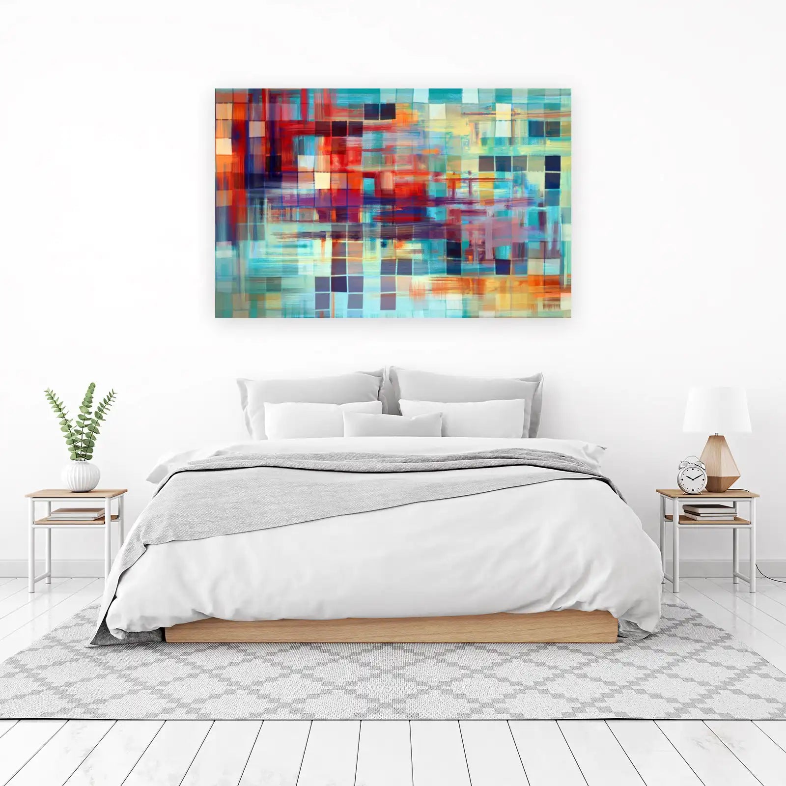 Vibrant Abstract Grid Wall Art