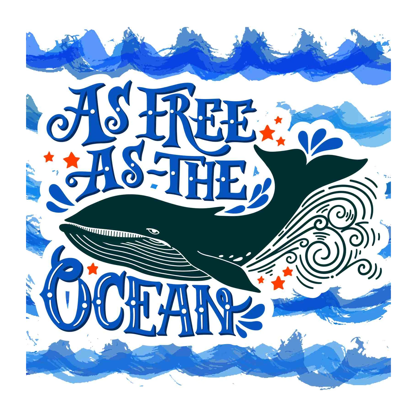 As Free As The Ocean Whale Wall Art