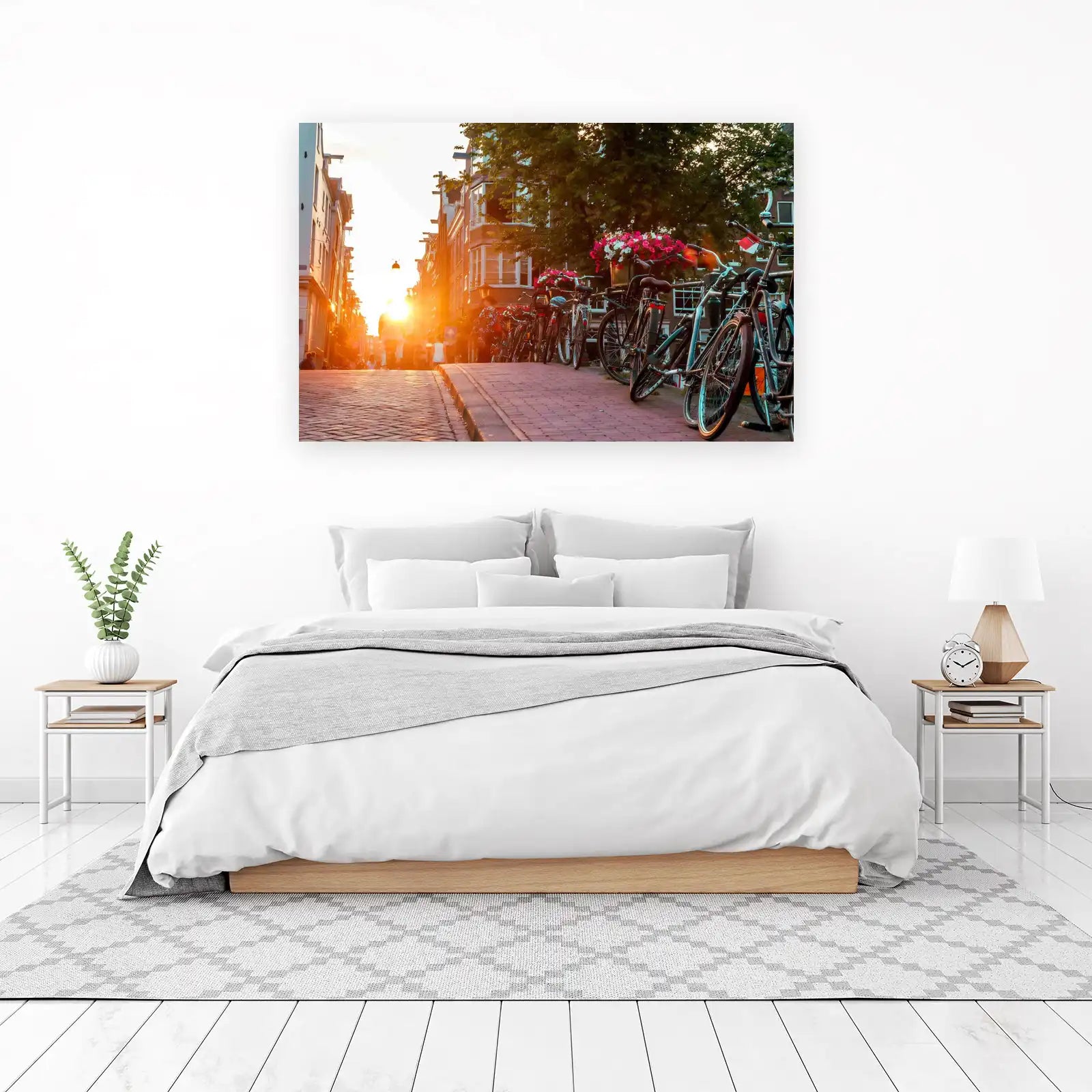 Golden Hour Amsterdam Canals Bike Wall Art