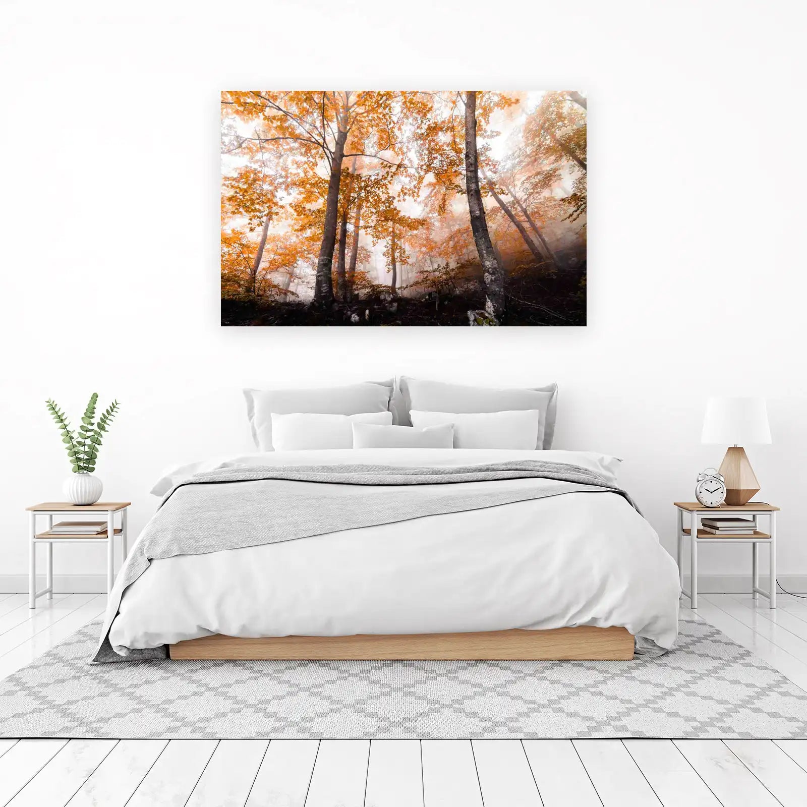 Misty Autumn Forest Fall Foliage Wall Art