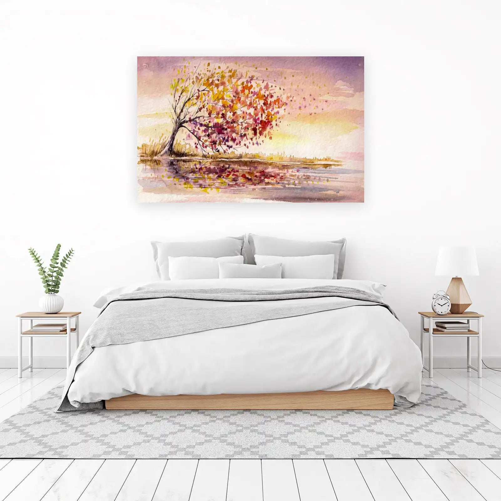 Serene Autumn Tree Reflection Wall Art