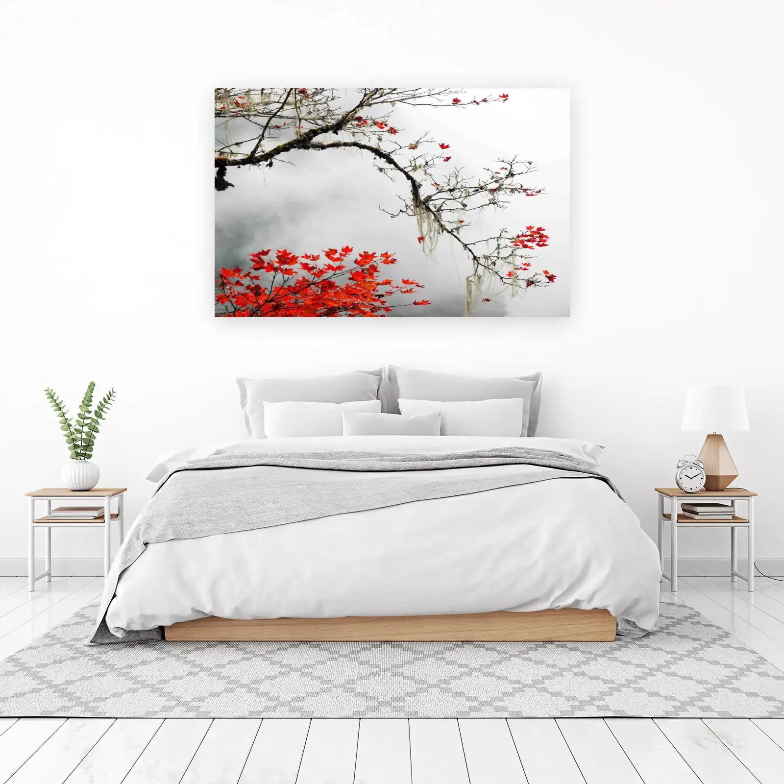 Vibrant Red Maple Autumn Branches Wall Art