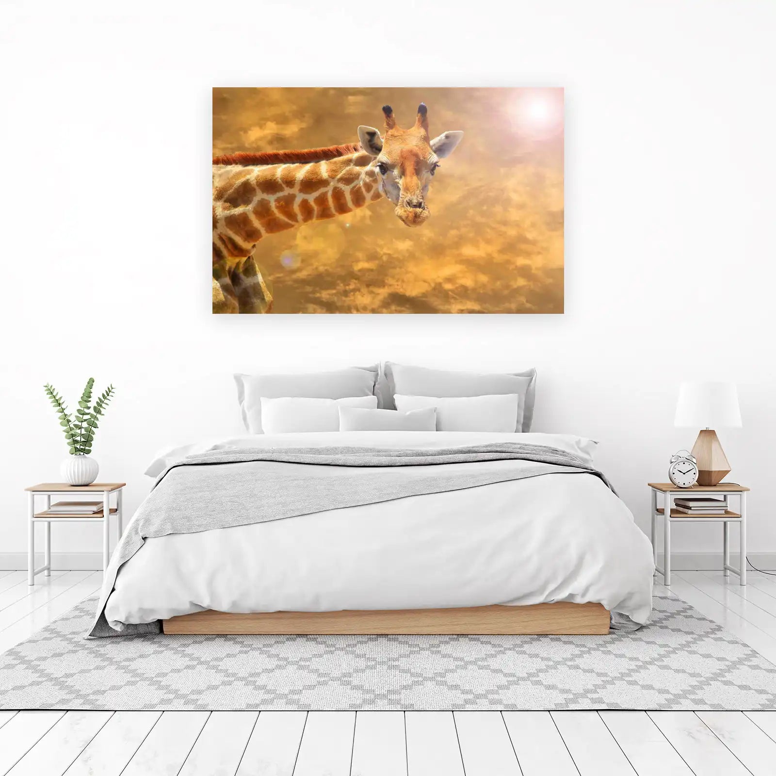 Majestic Giraffe Safari Sunset Wall Art