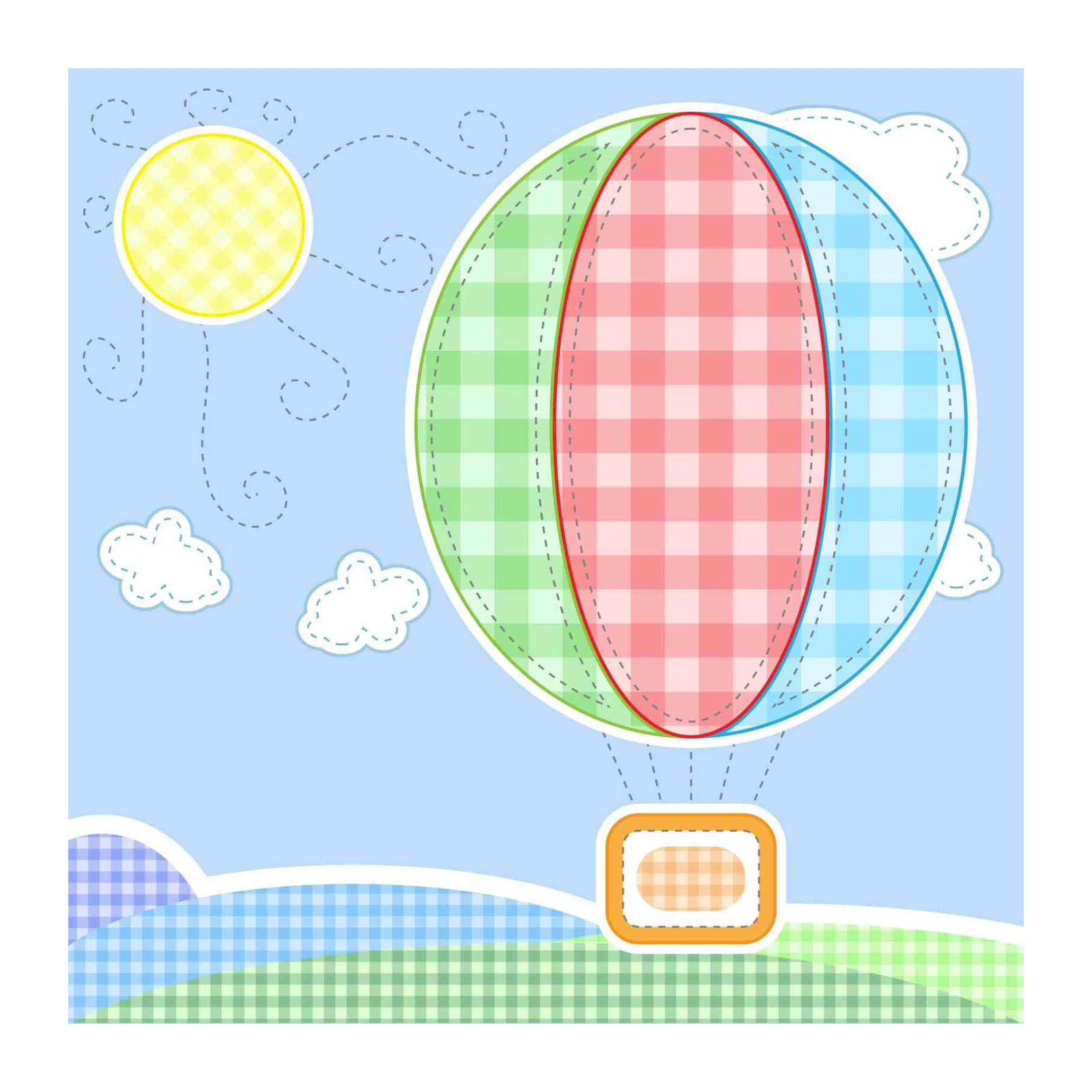 Whimsical Hot Air Balloon Adventure Wall Art