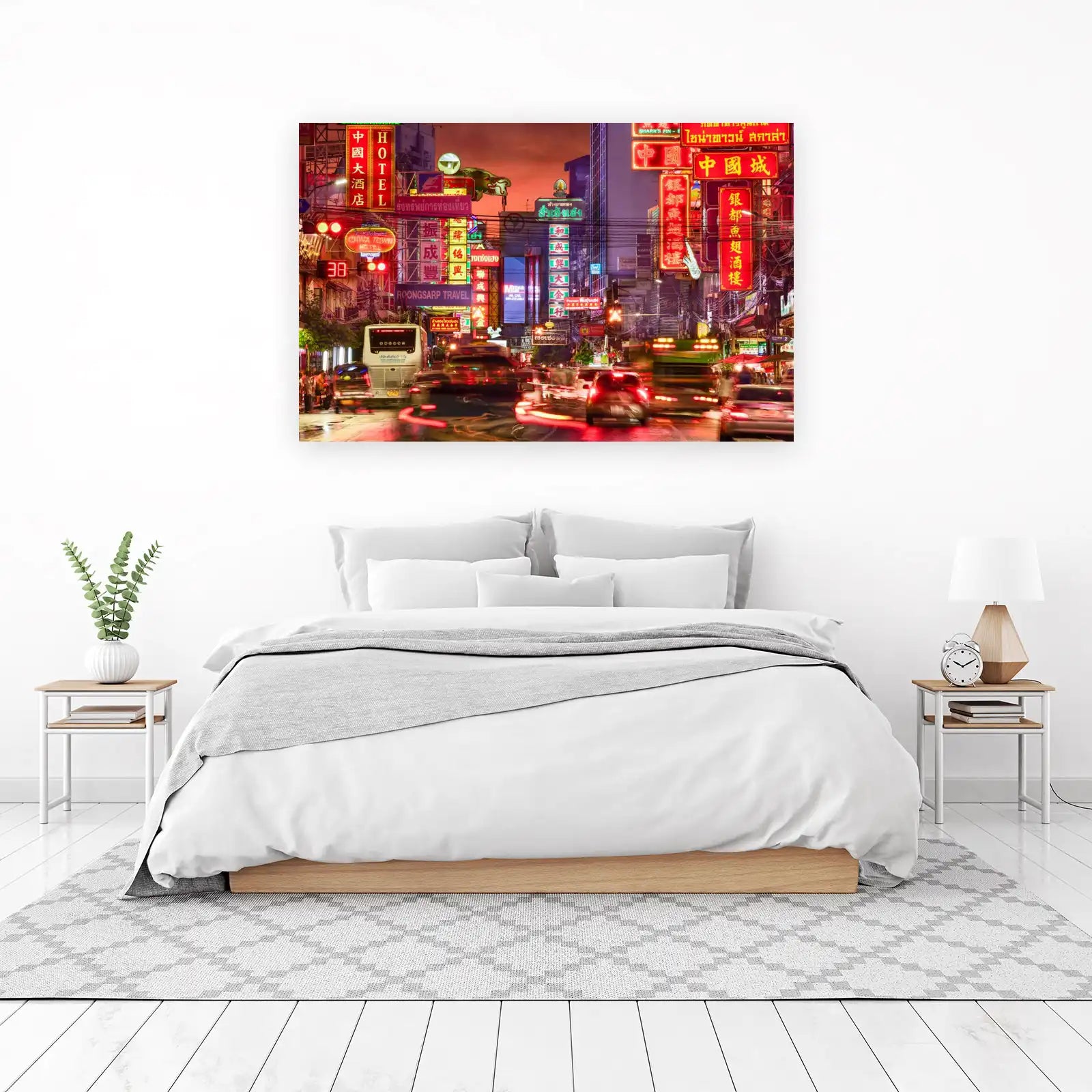 Vibrant Bangkok Chinatown Neon Cityscape Wall Art