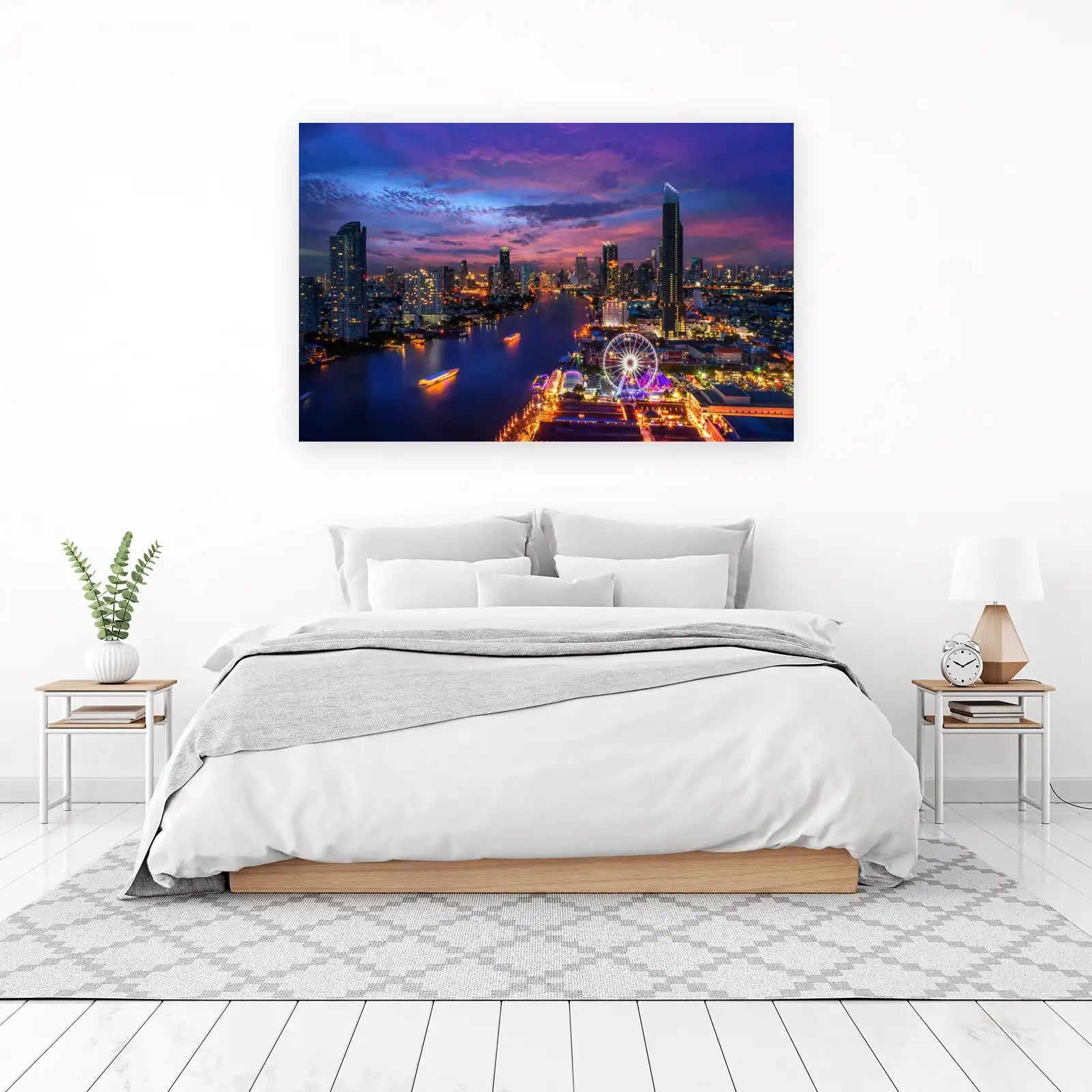 Bangkok Riverfront Ferris Wheel Wall Art