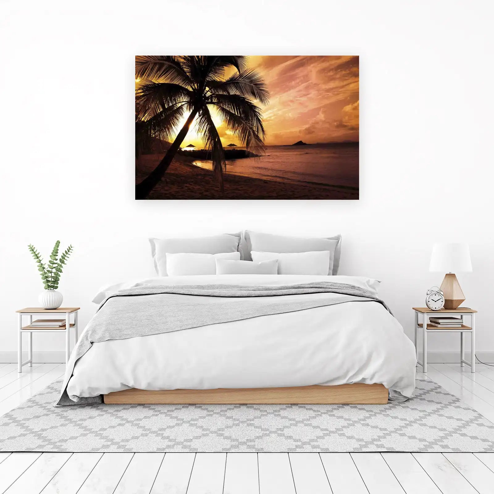 Tropical Sunset Palm Tree Wall Art